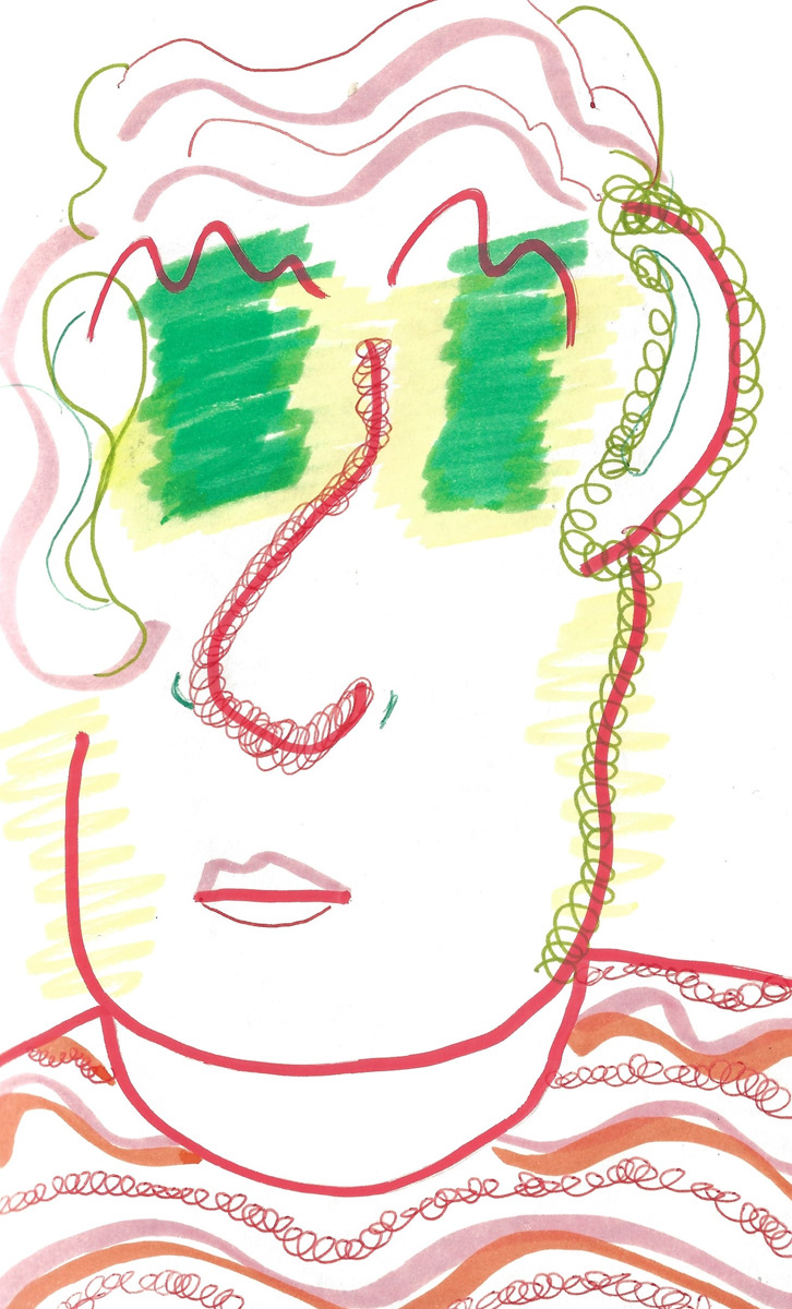 2025 | SELF PORTRAITS | MARKER ON PAPER, 8.5 x 5 IN | Joshua Cornelis