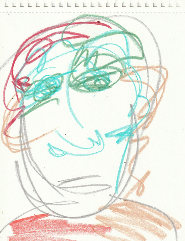 Self Portrait, 2020. Crayon on paper, 8.5 x 11 in. 