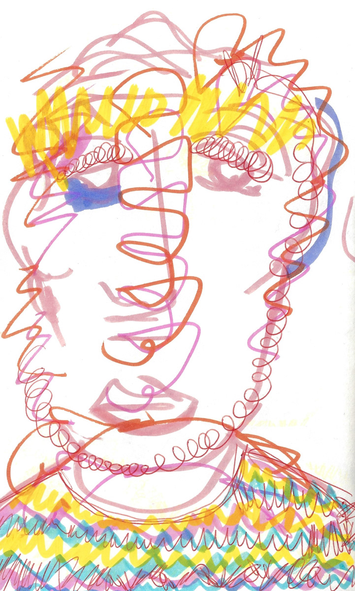 2025 | SELF PORTRAITS | MARKER ON PAPER, 8.5 x 5 IN | Joshua Cornelis