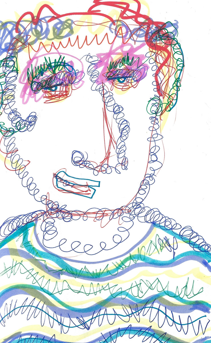 2025 | SELF PORTRAITS | MARKER ON PAPER, 8.5 x 5 IN | Joshua Cornelis