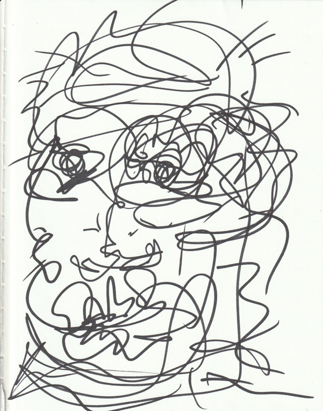 Self Portrait, 2019. Permanent maker on paper, 8.5 x 11 in. 