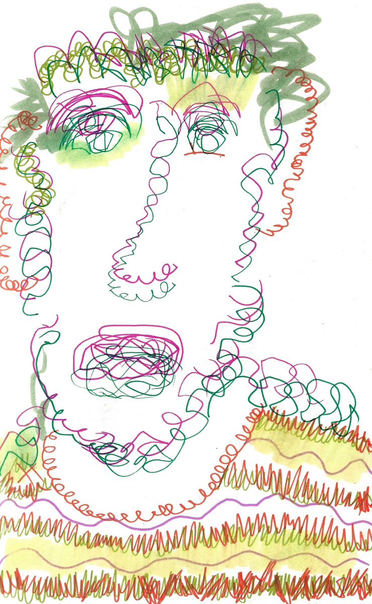 2025 | SELF PORTRAITS | MARKER ON PAPER, 8.5 x 5 IN | Joshua Cornelis