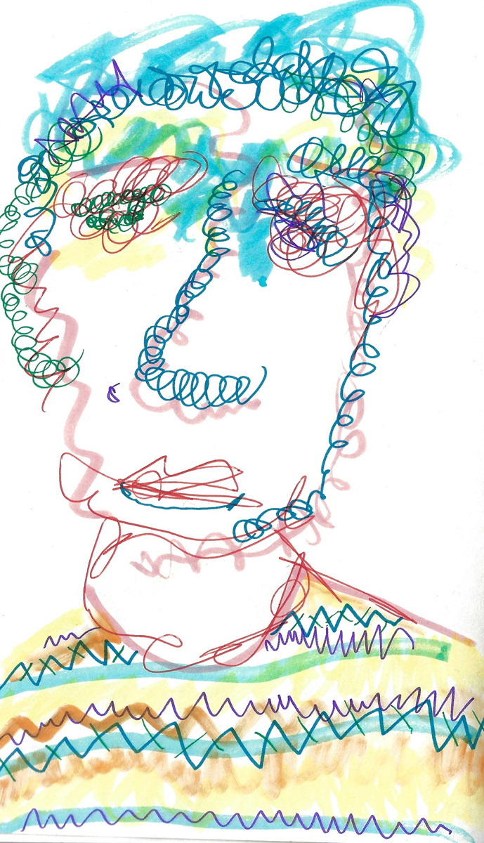 2025 | SELF PORTRAITS | MARKER ON PAPER, 8.5 x 5 IN | Joshua Cornelis