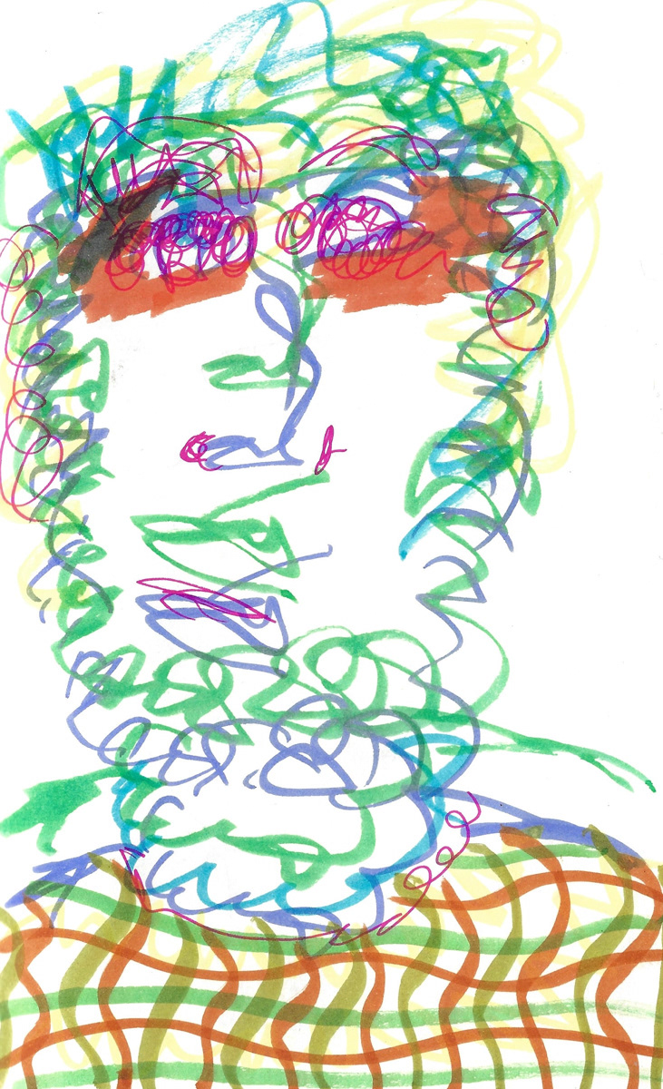 2025 | SELF PORTRAITS | MARKER ON PAPER, 8.5 x 5 IN | Joshua Cornelis