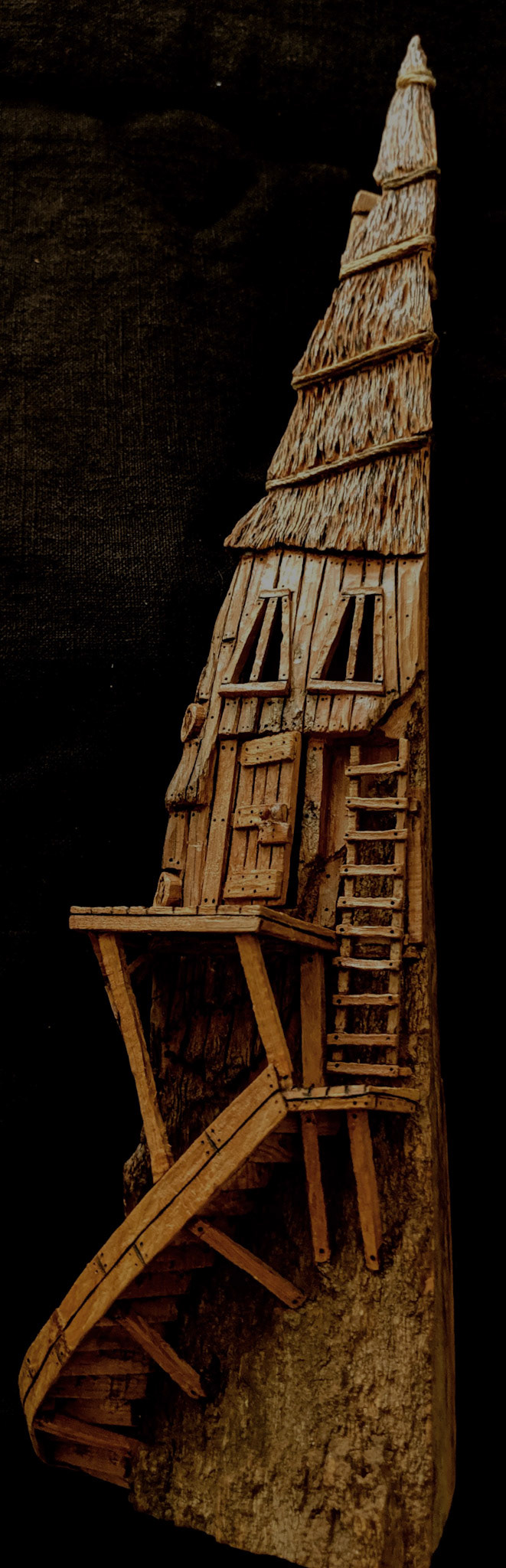 71a. NFS - Skinny, Tall, Thatched Roof House