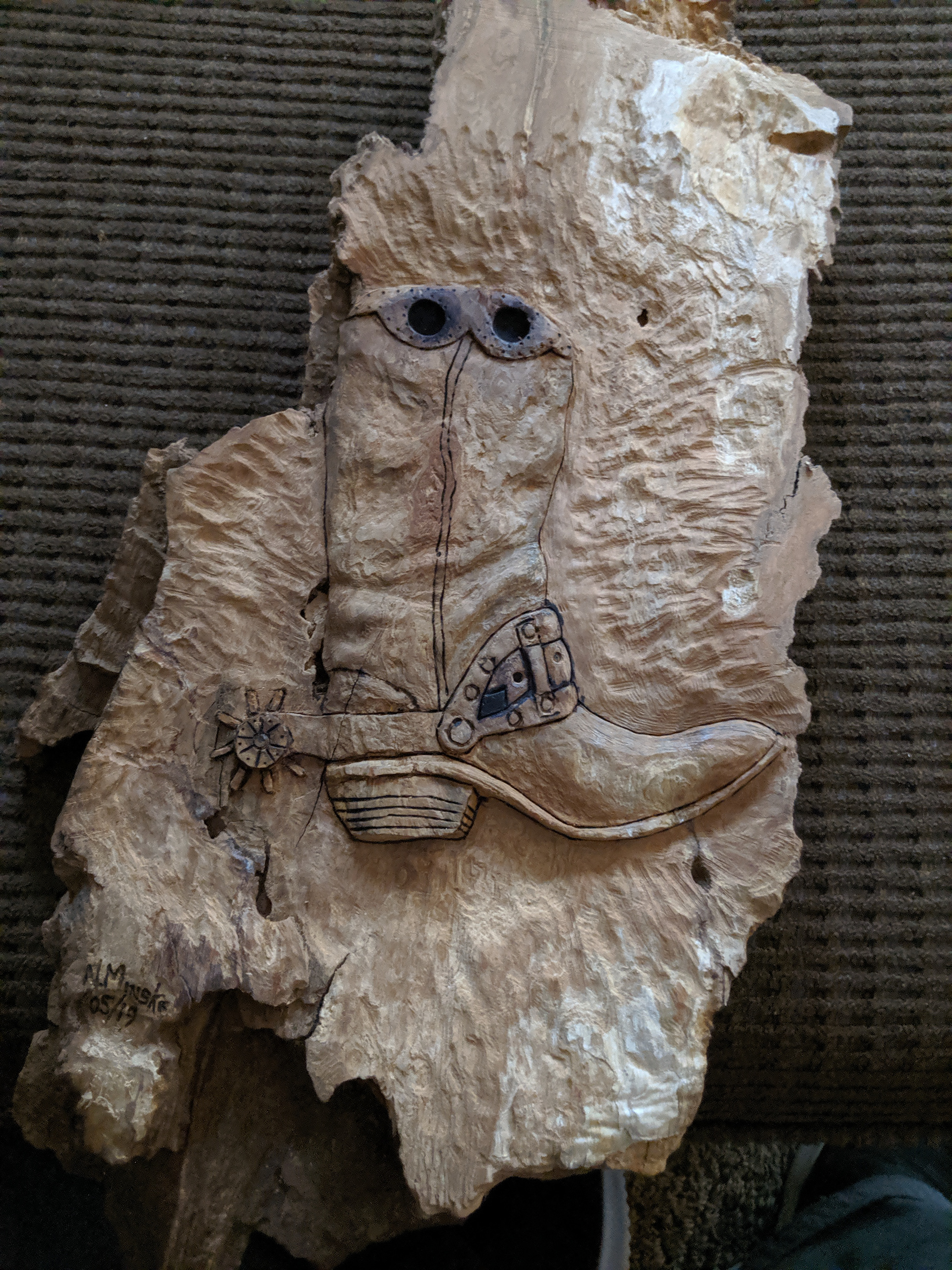 S3. Private Collection - Custom-Made Relief Carving for Cabin Named "The Spur"