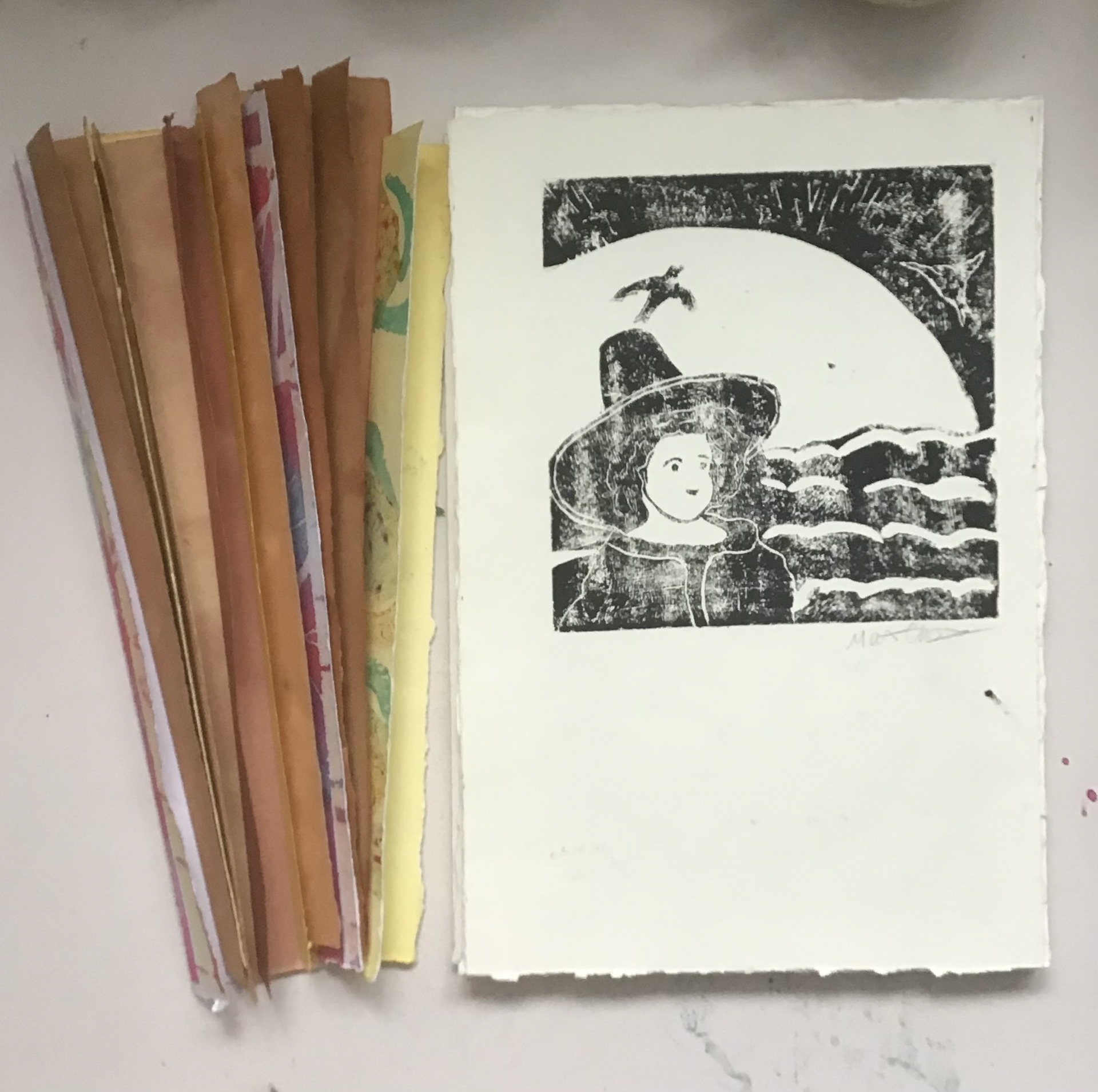 Cut down every inge and folded them in half...