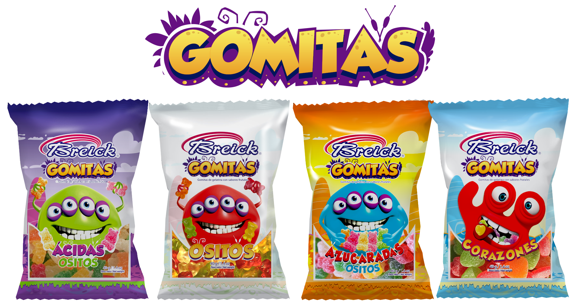 Illustration - design des personnages - typographie - sac - packaging