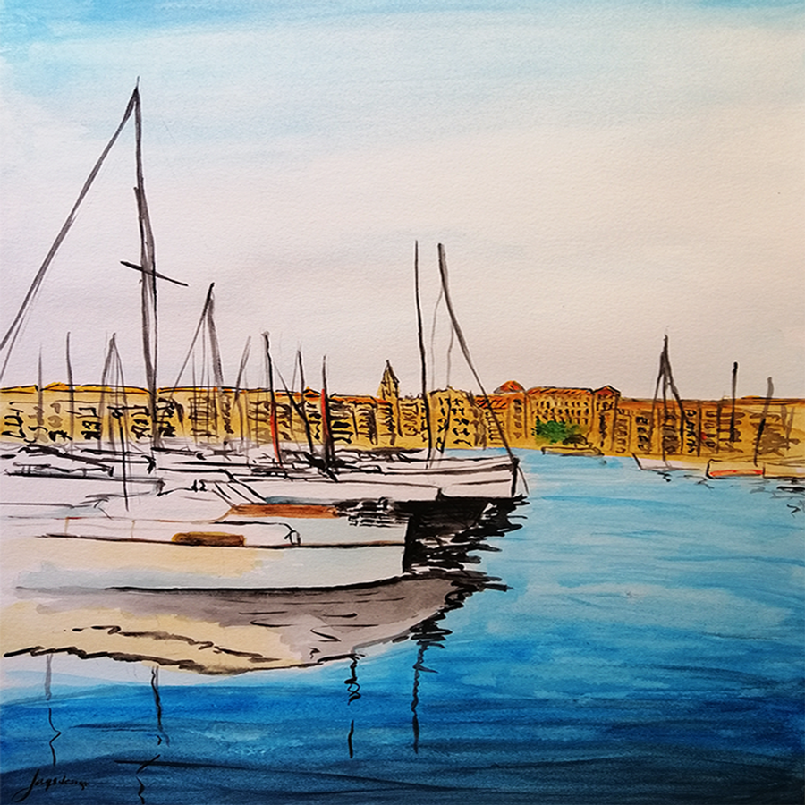 Vieux Port Marseille peinture acrylique