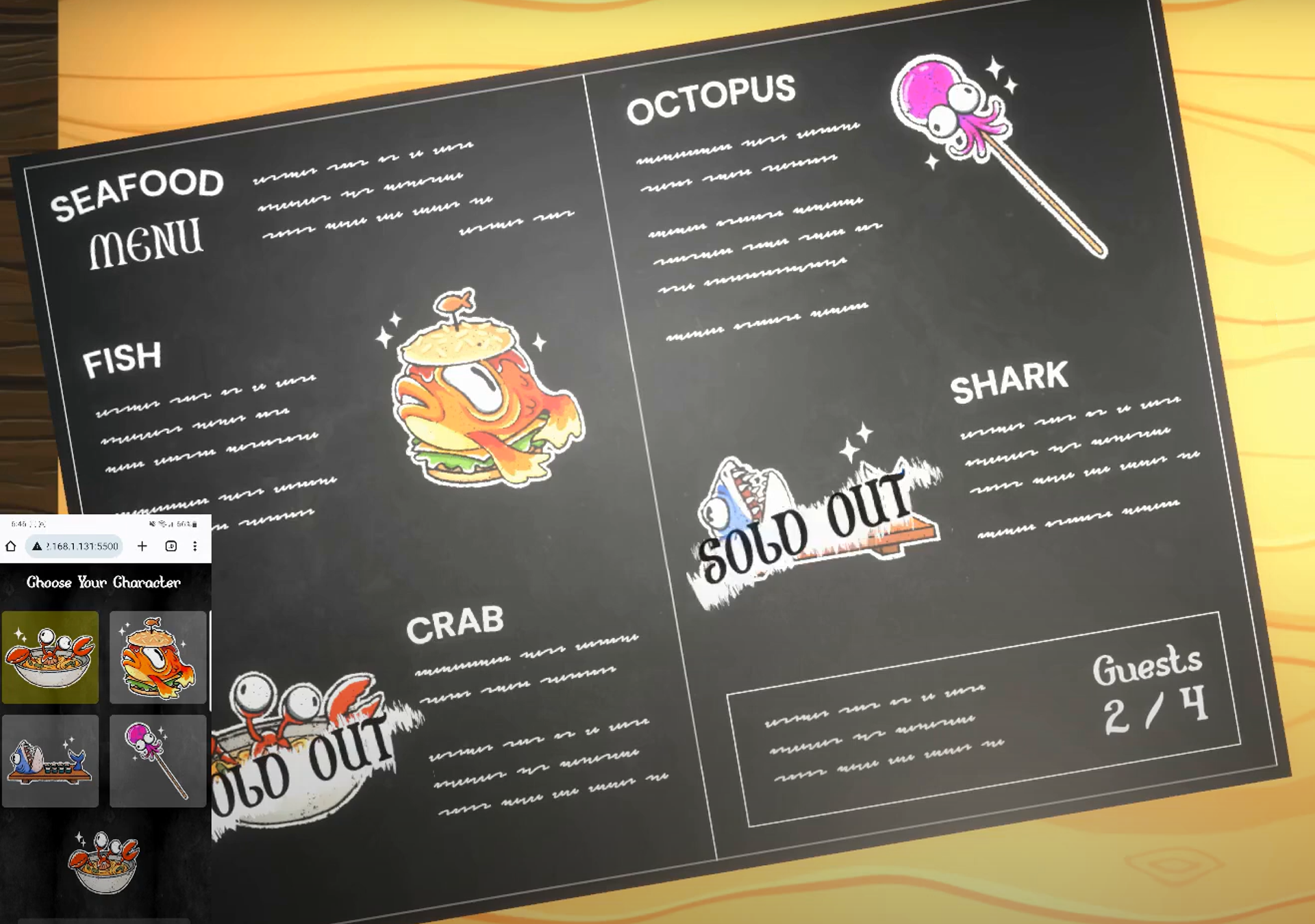 Sold out indication for already chosen characters