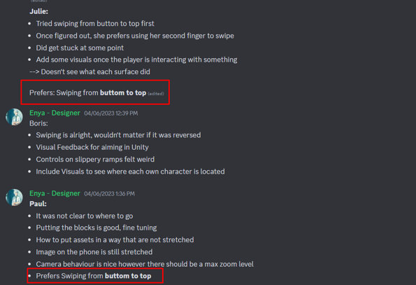 Player Feedback