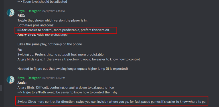 Player Feedback