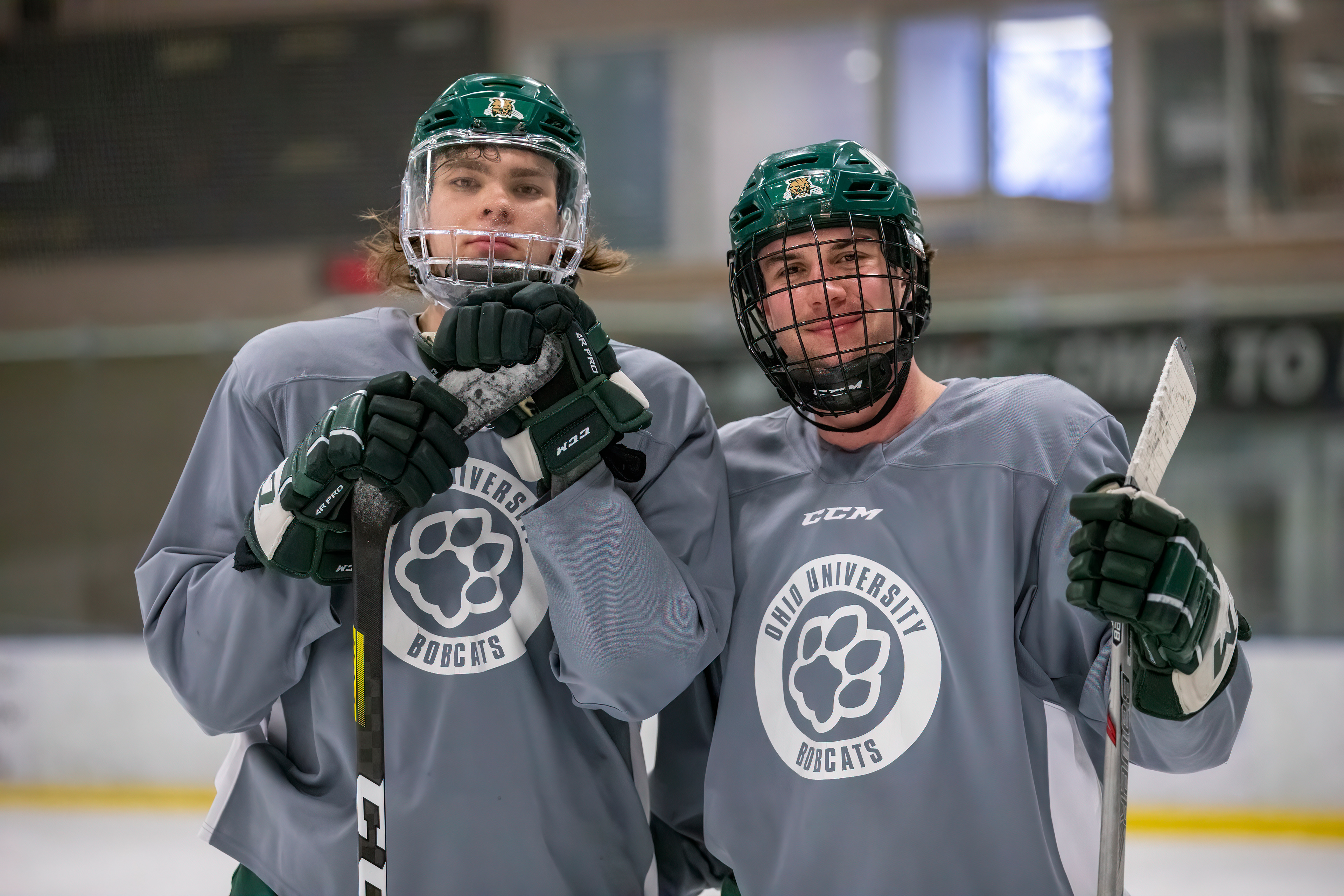 Tyler Kallay (left) and Tom Pokorney (right) pose for the camera at the end of practice.