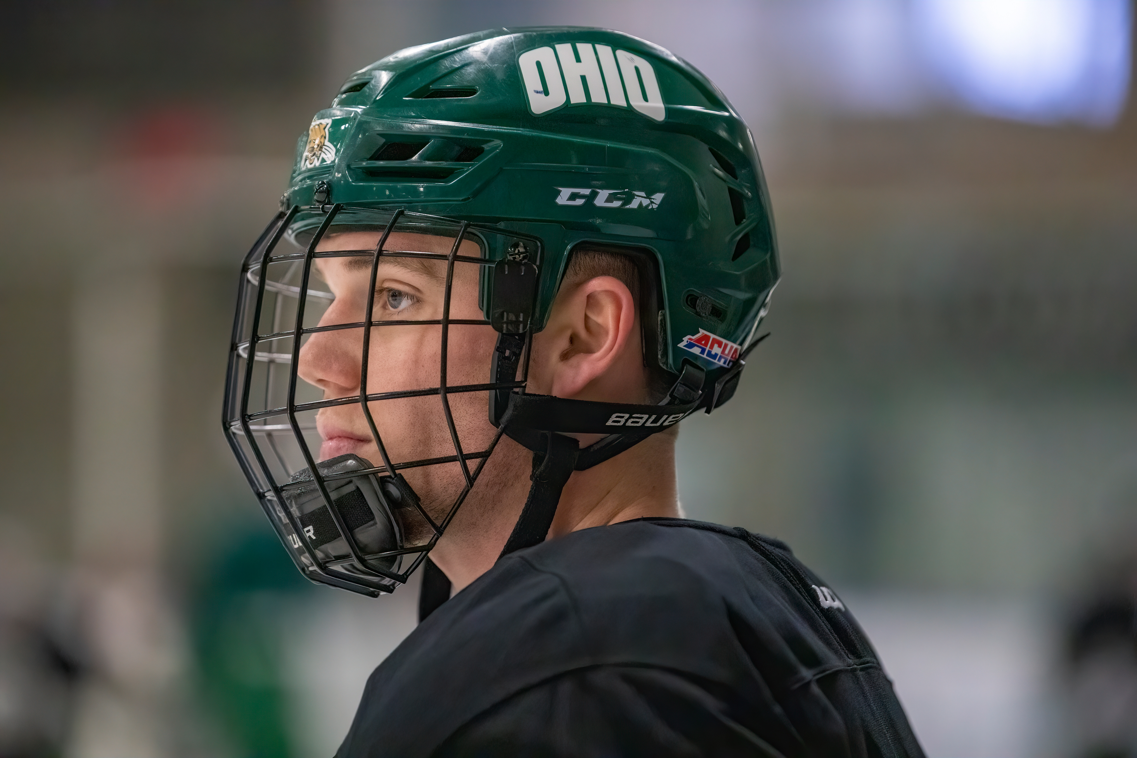 Kyle Craddick focuses on the play during practice.
