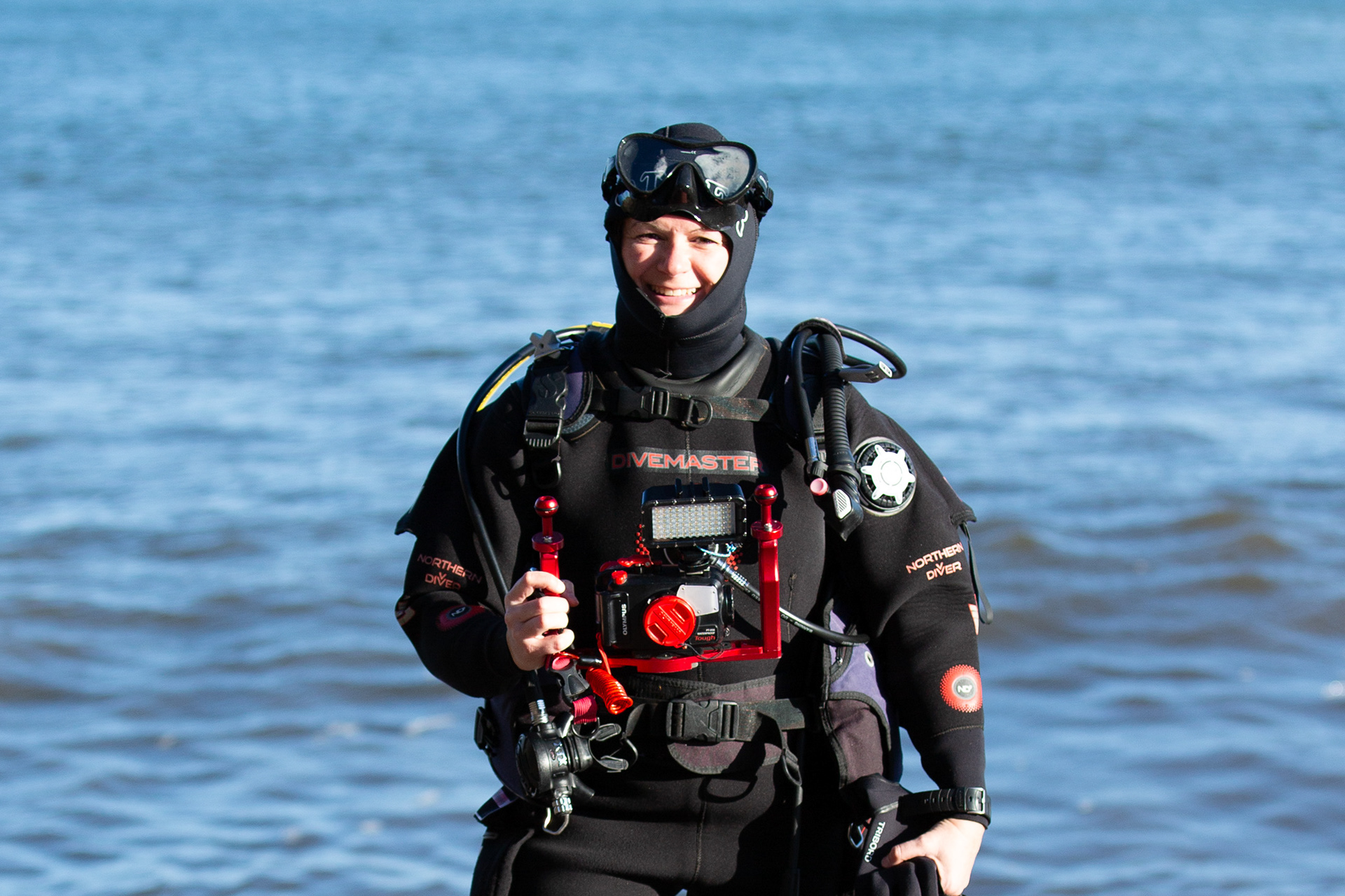 Lauren getting ready for a dive