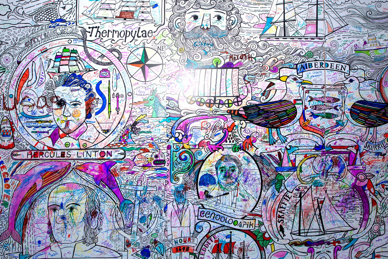 Visitors and locals turned the pop-up into a living walls of thoughts,  bright, playful, and proudly unfinished