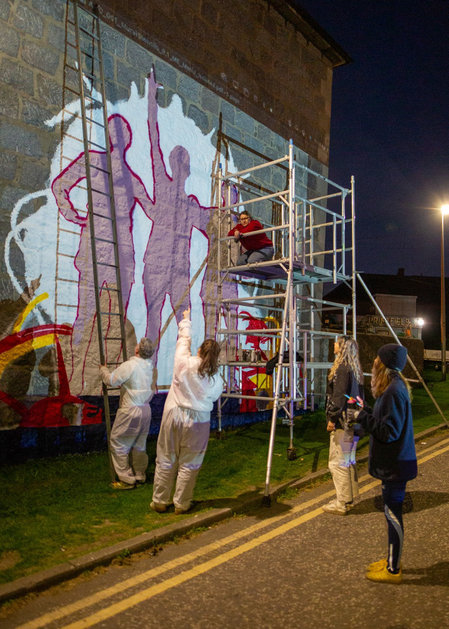 Night shift paint, featuring Colin, Maddie, Nina, Kirsty and Naomi