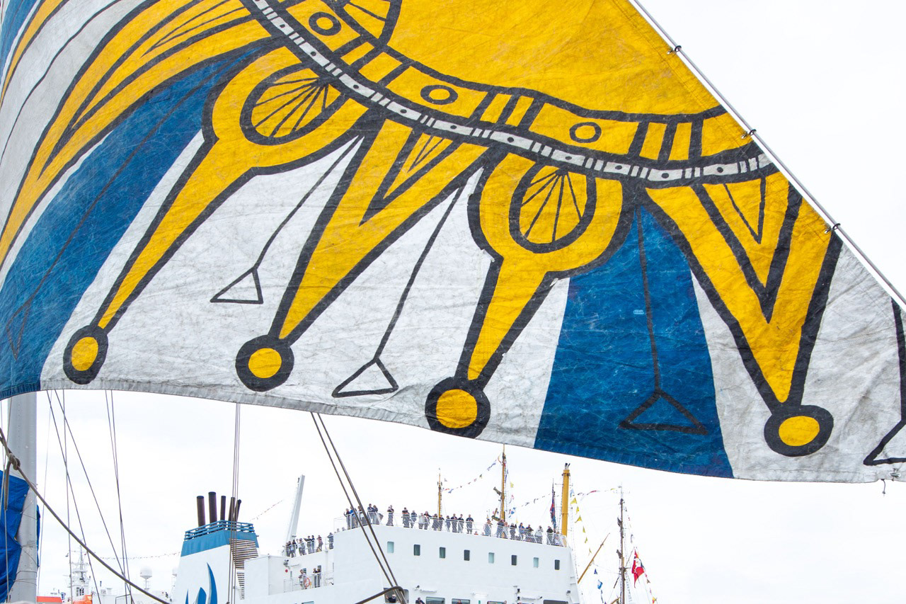 Lost in colour, claimed by the wind — for a moment, the visitors aboard the Northlink ferry become part of the ship.