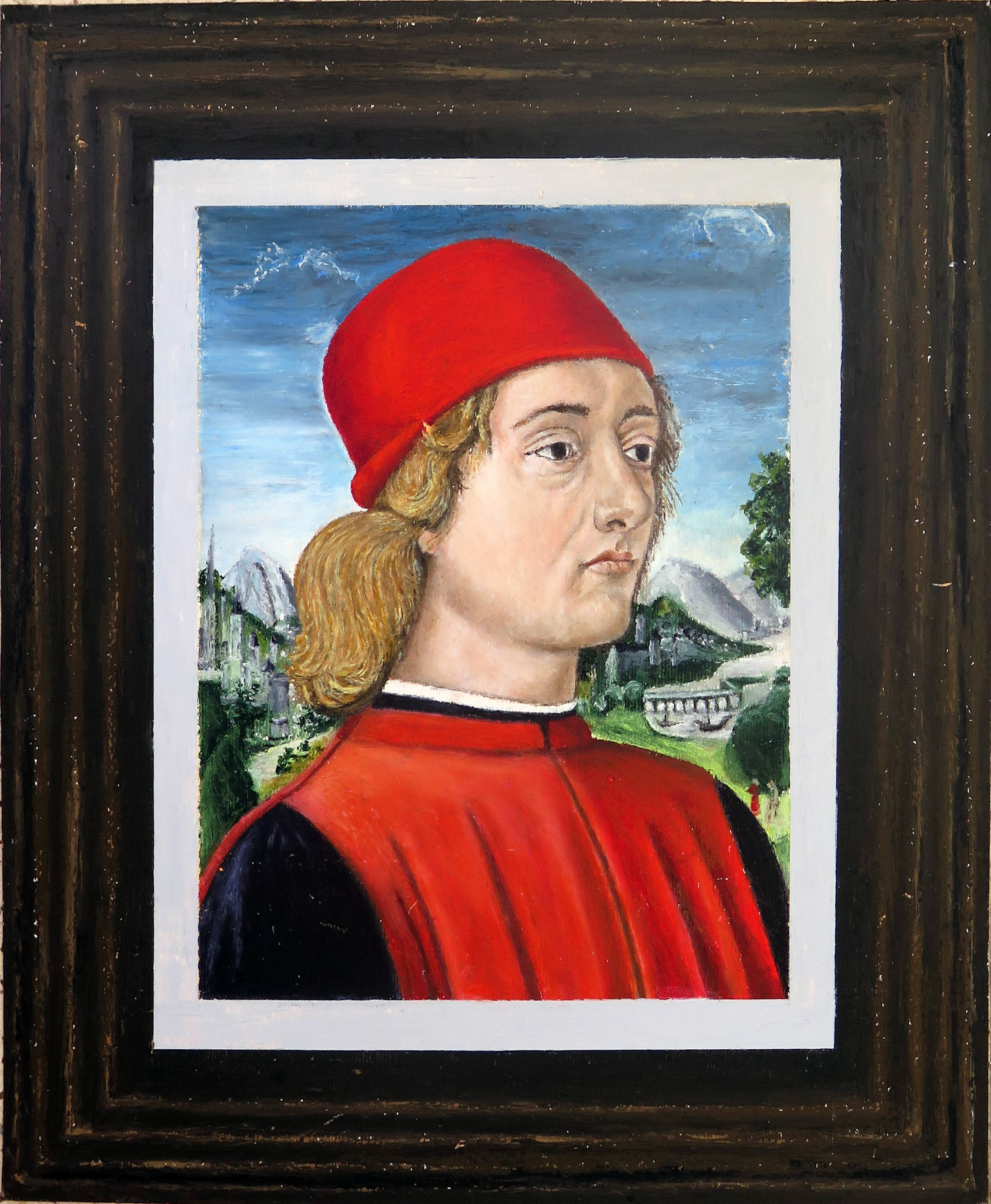 Kaplan and Carmel, 2020 | Davide Ghirlandaio, Portrait of a Young Man, 1490, replica framed by the Soberman's