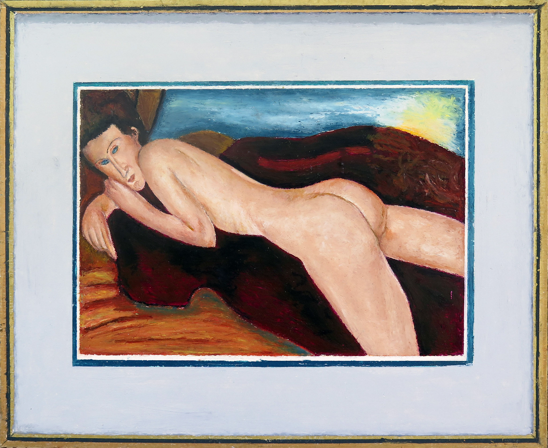 Kaplan and Carmel, 2020 | Amedeo Modigliani,-Reclining Nude from the Back, 1917, replica framed by the Soberman's