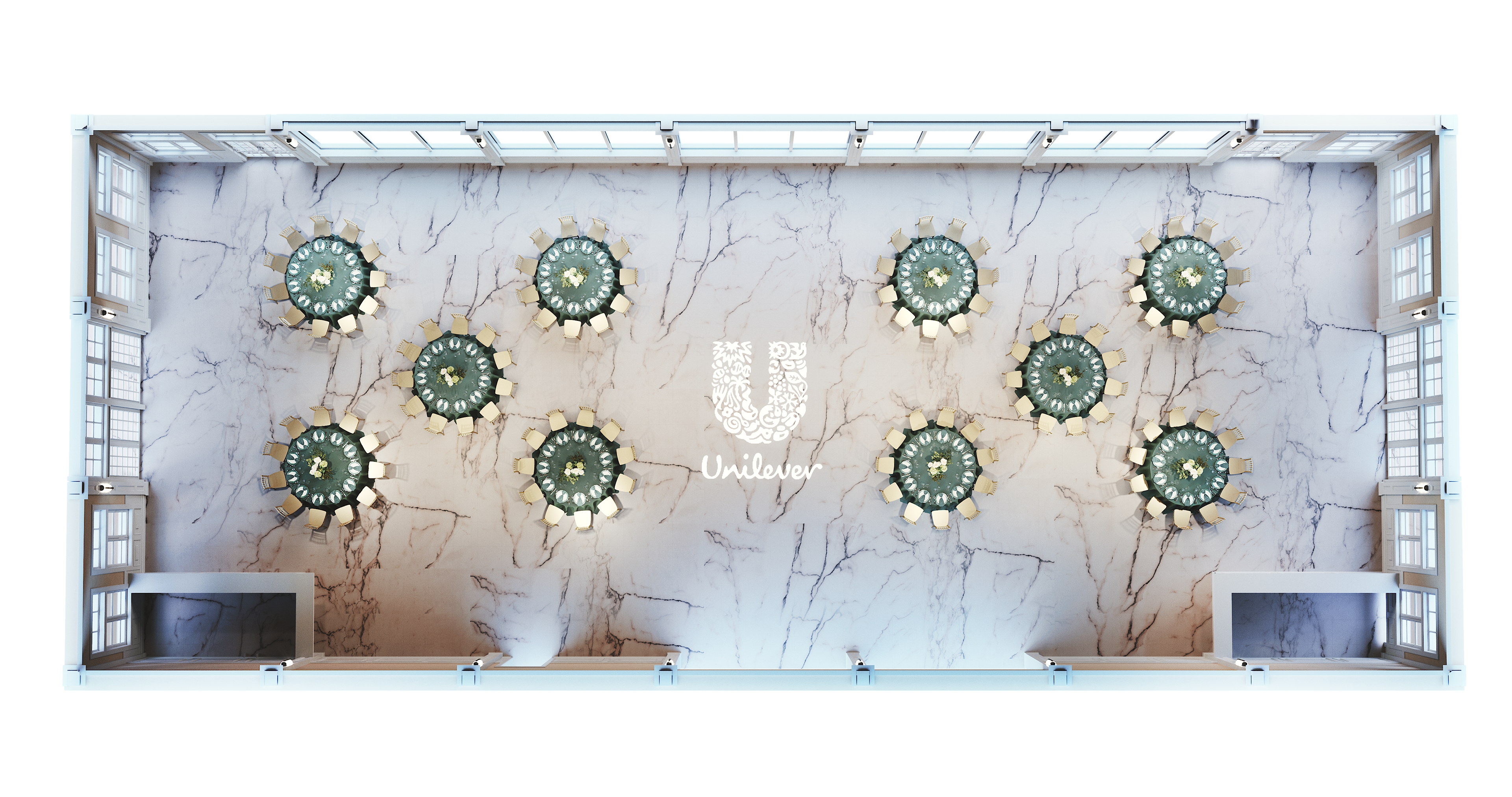 3D layout of event corporate gala experiential design visualization