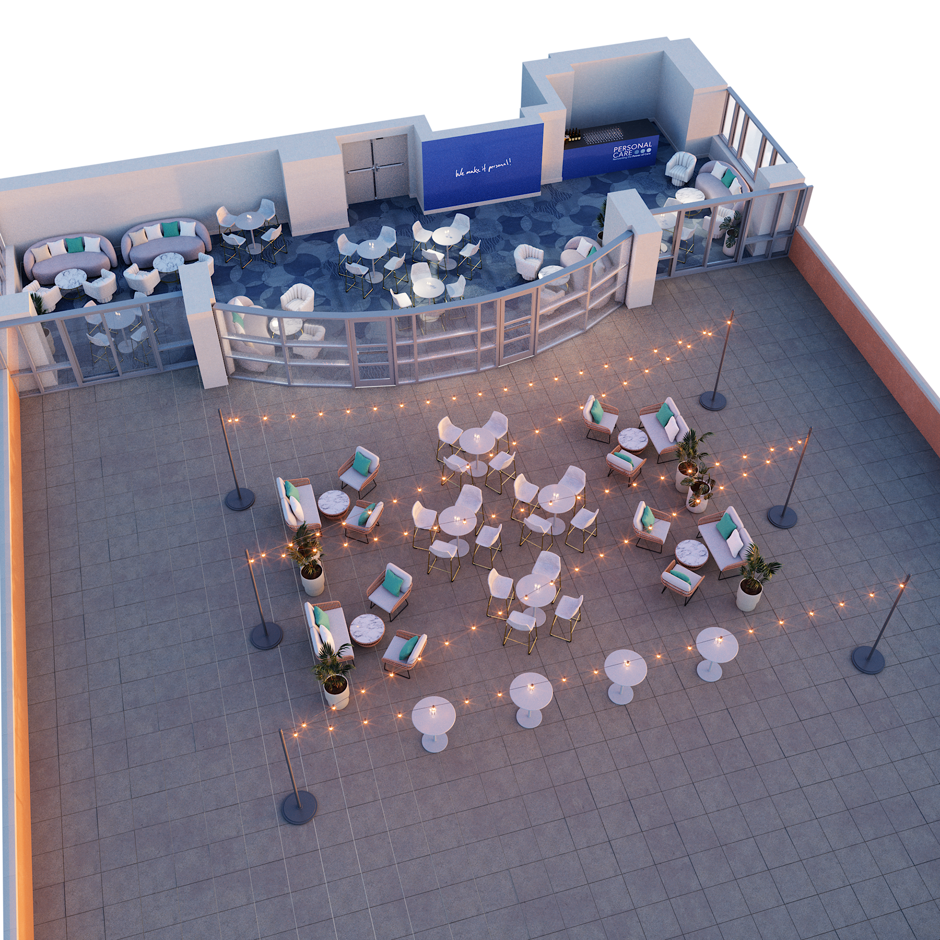 VIP gala dinner 3D visualization layout