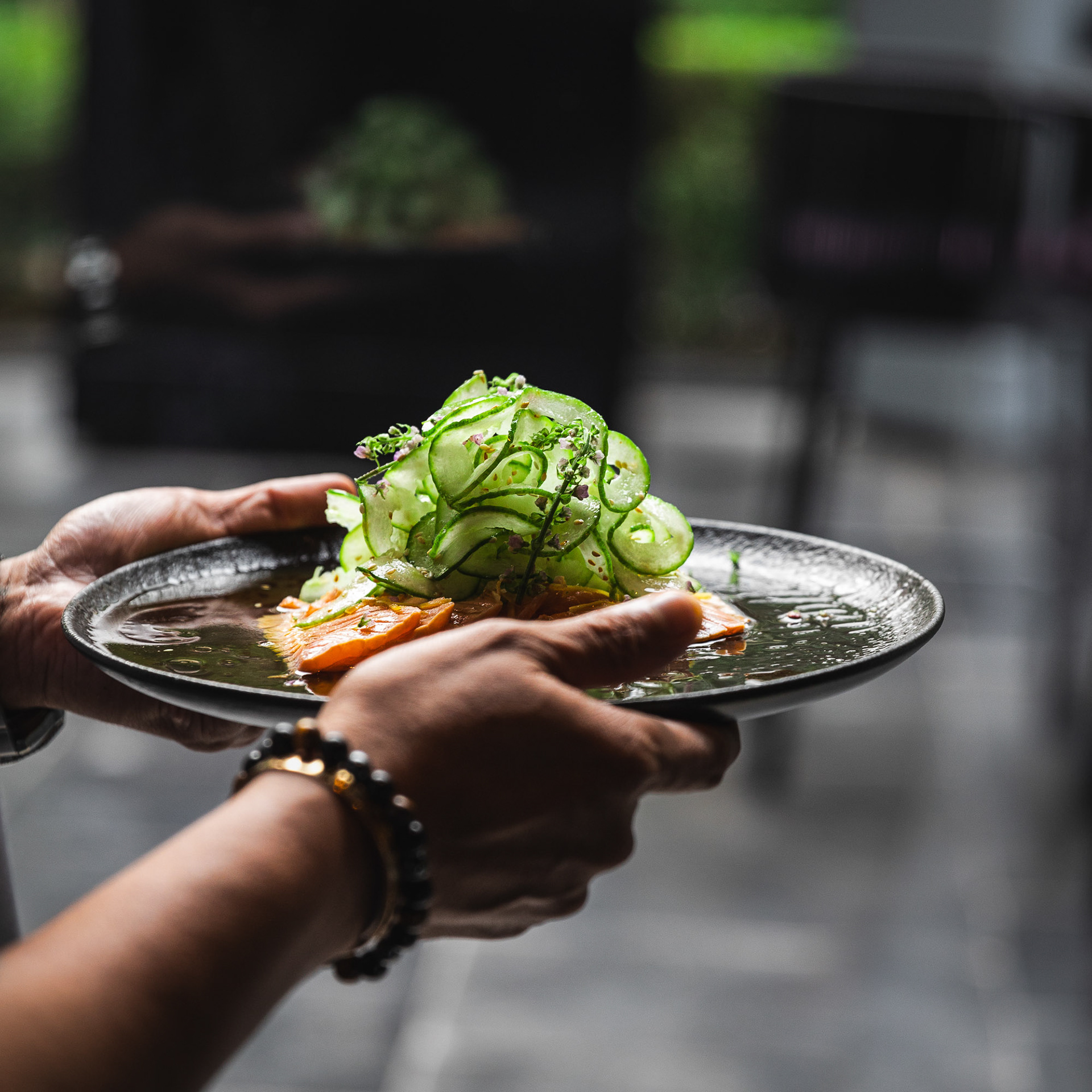 Restaurant photo serving starter at Adrift photo Birgit Mayled