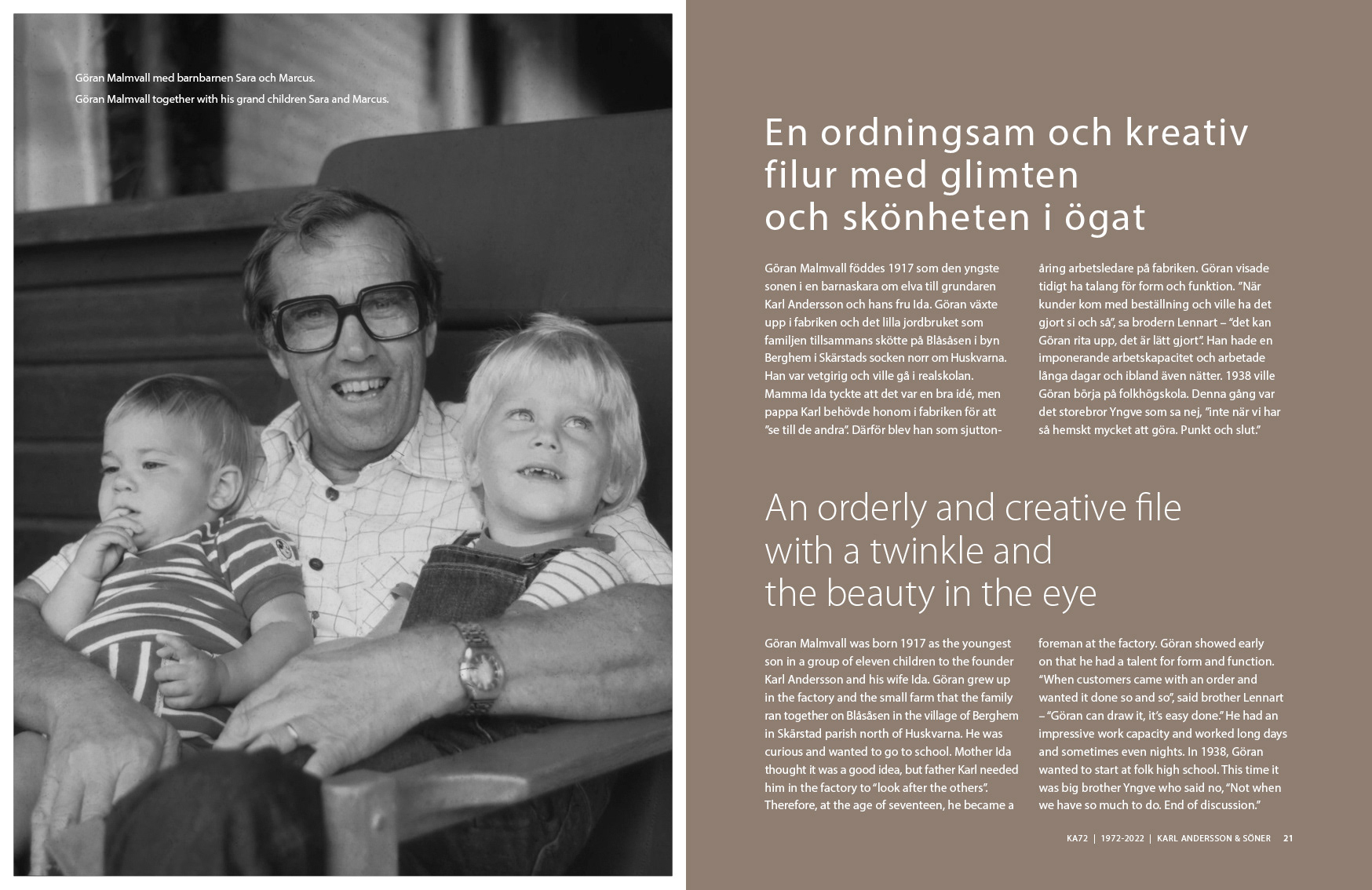 KA72 jubileum trycksak layout design