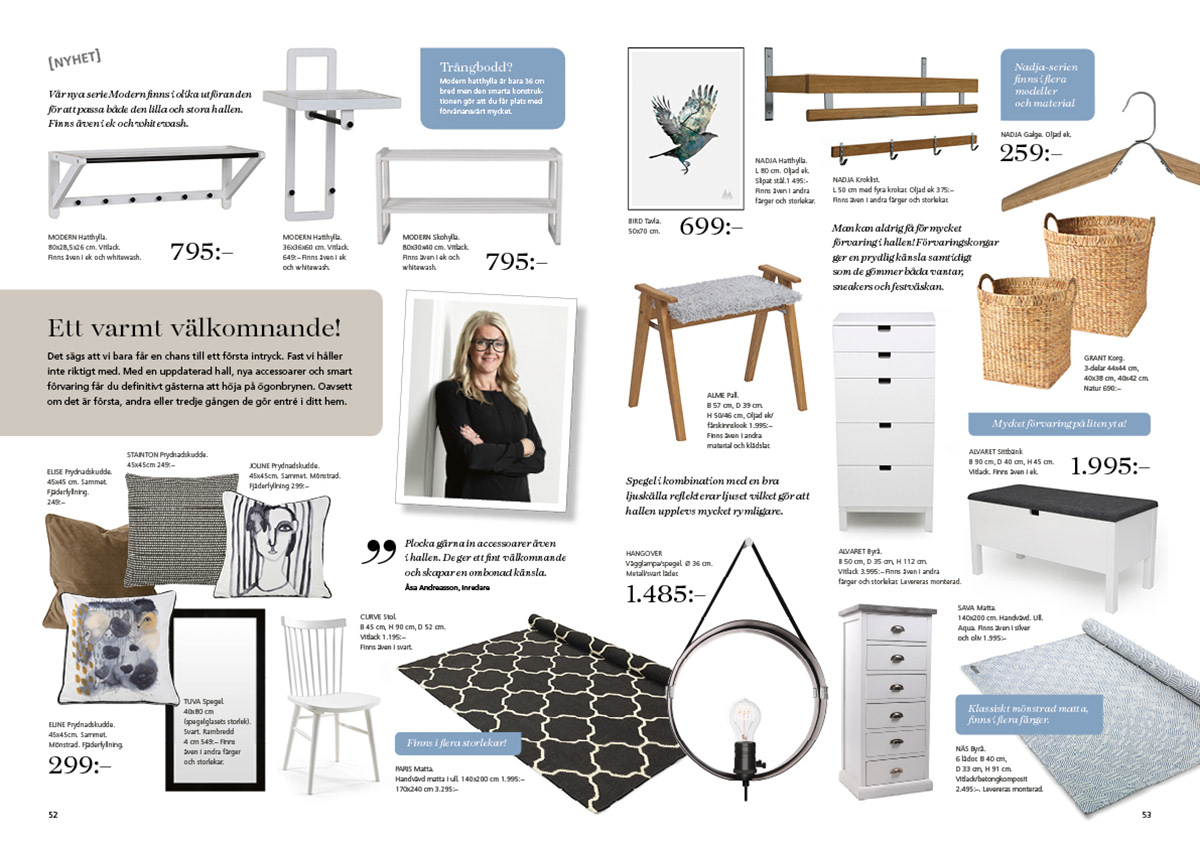 Collage produkter magasin