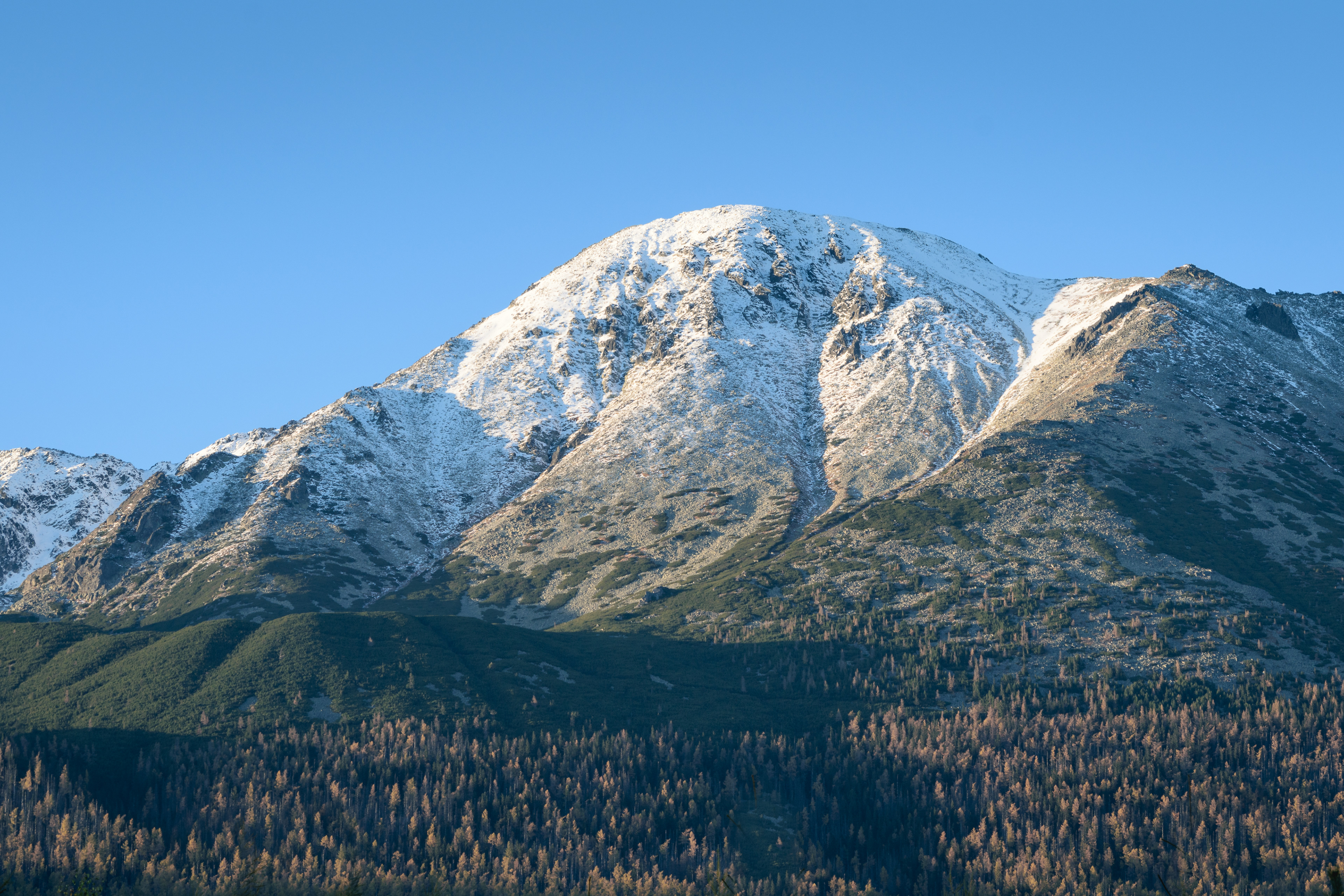 Slovakia, Snowy High Tatra Mountains in Autumn