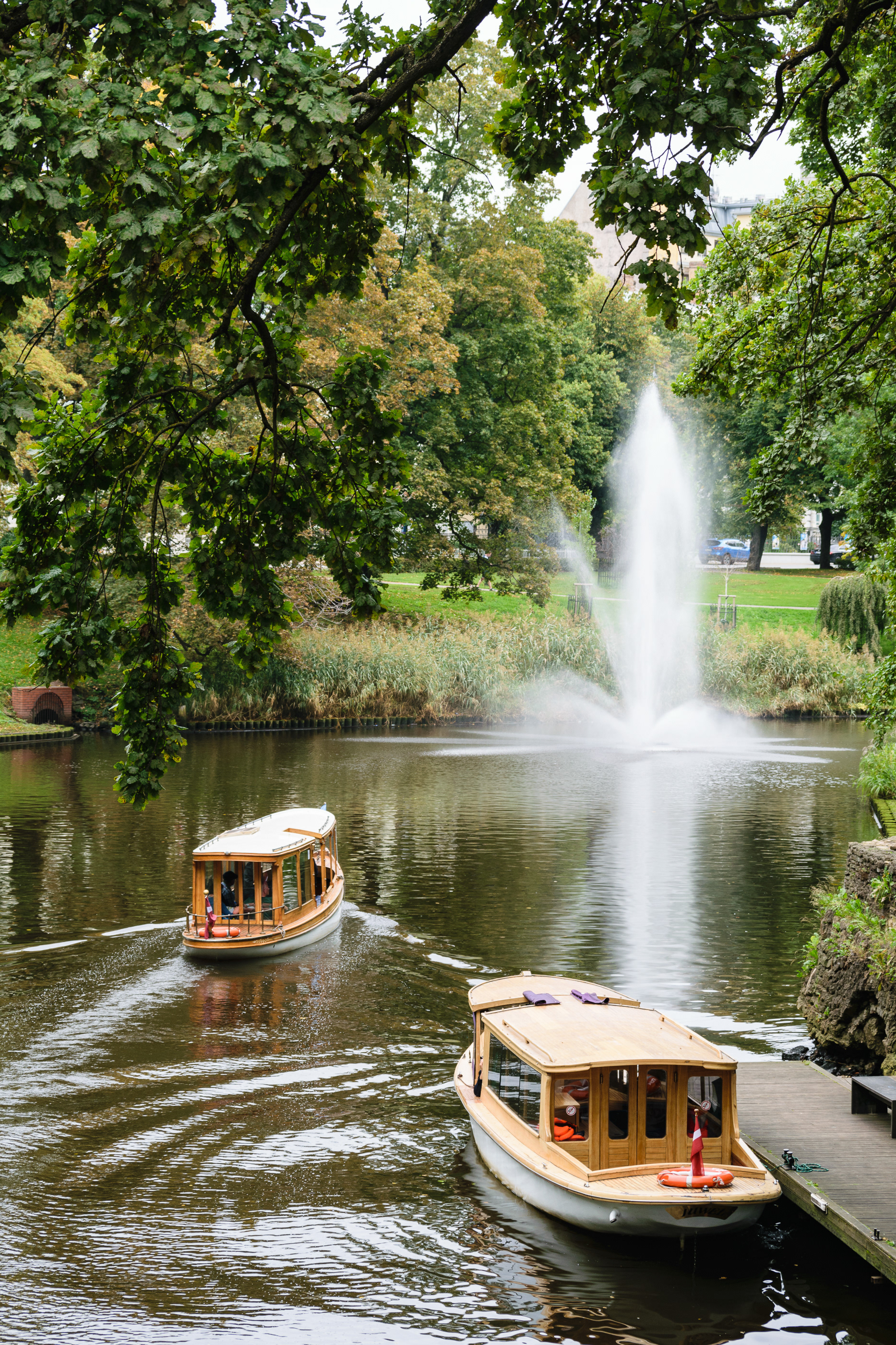 Riga Old Town Canal and Boats