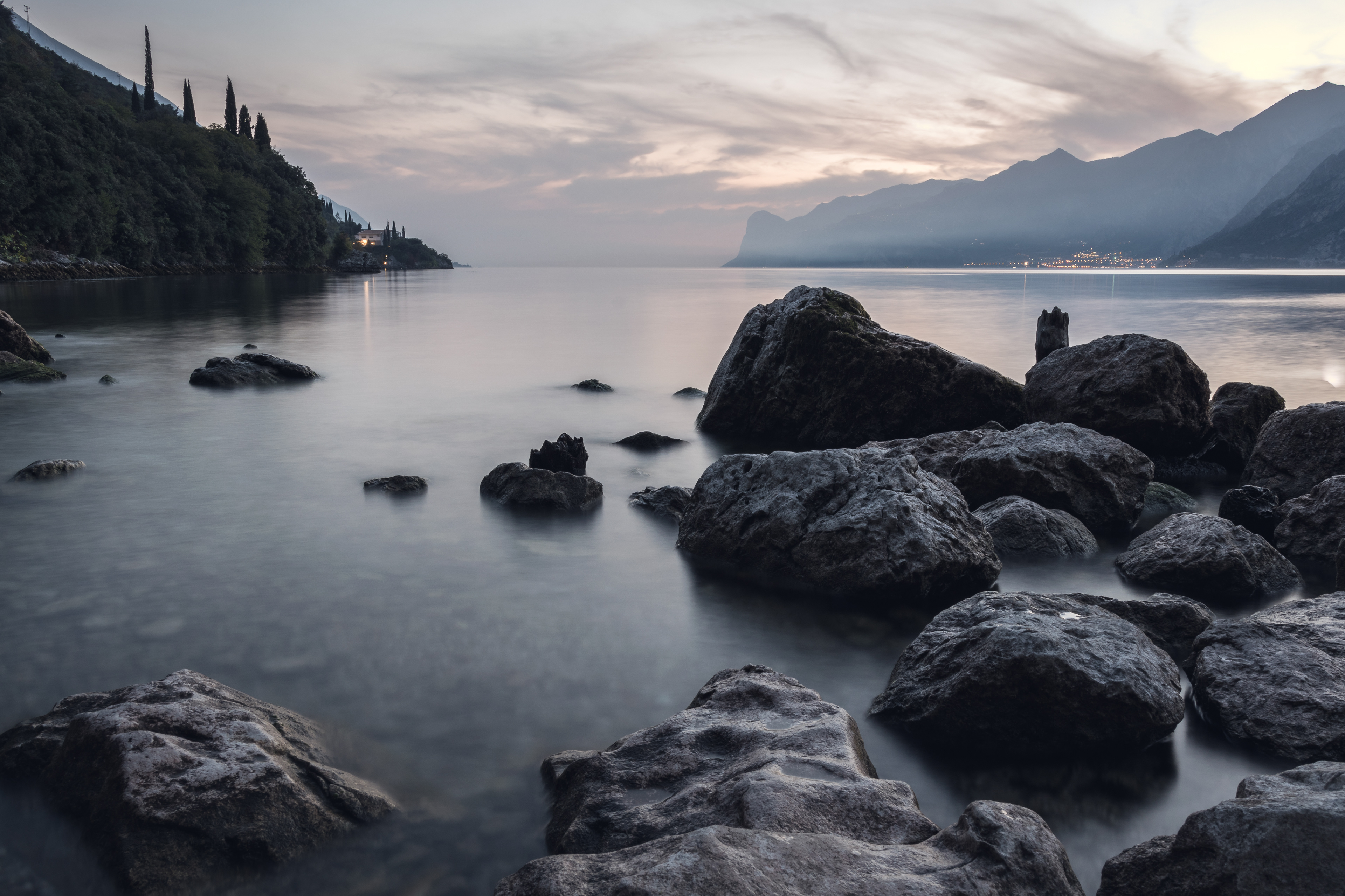 Rocks at lake Garda in Italy