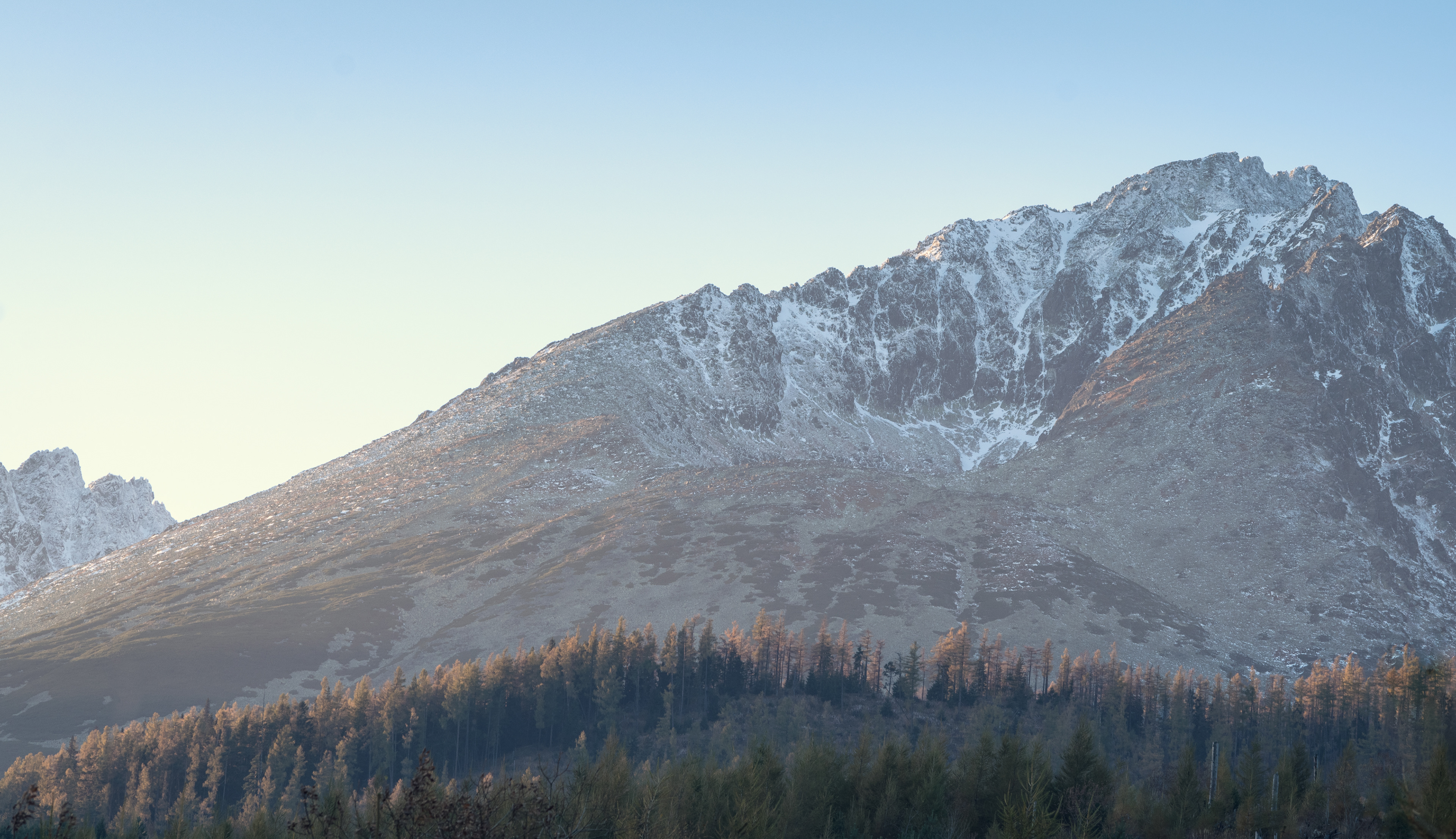 Slovakia, Snowy High Tatra Mountains in Autumn