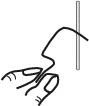 Playing the strings with bent up paper clip