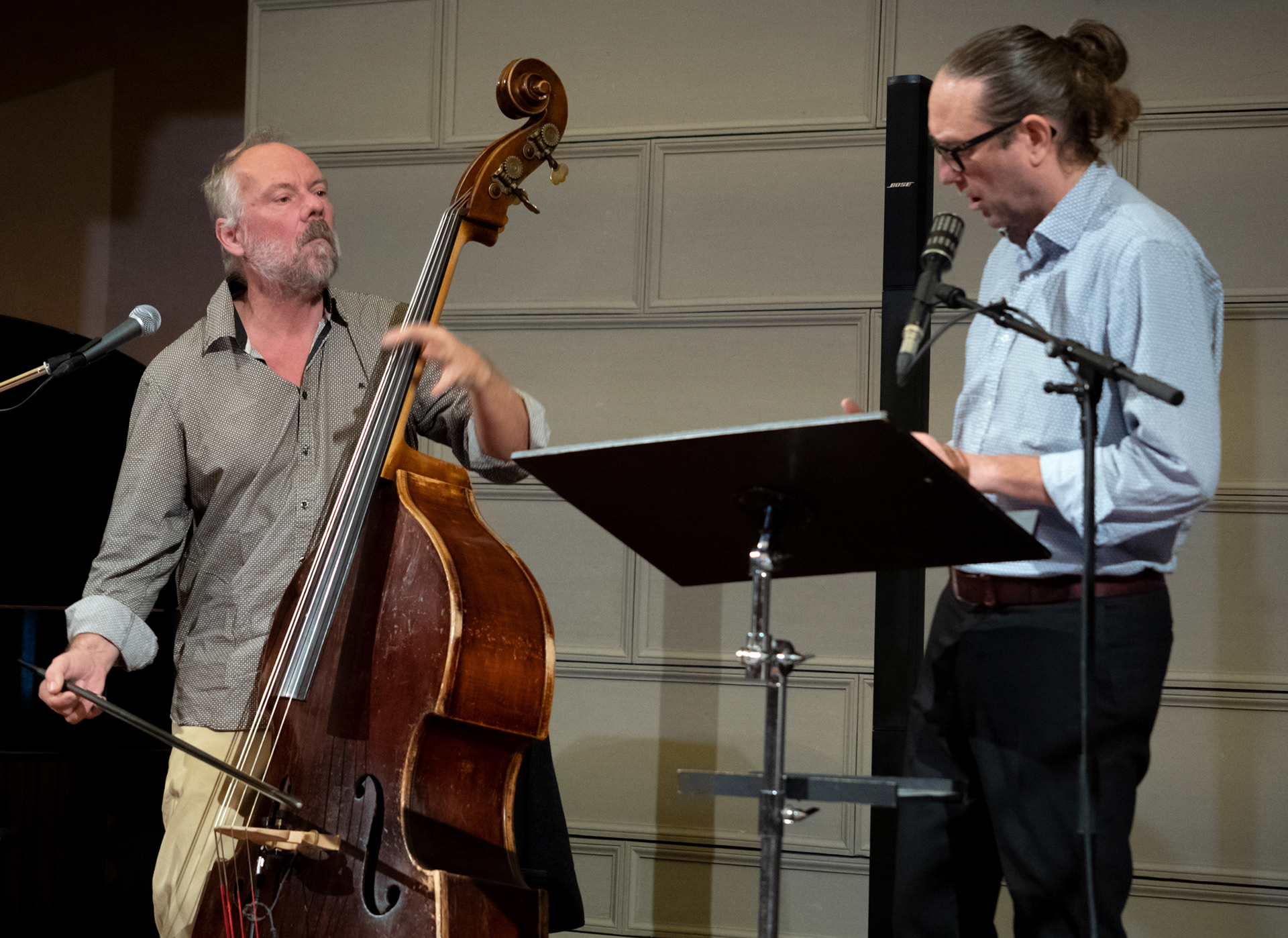 Matthias Bauer & Alex Nowitz. @Designing Voices, Potsdam 2021. Photo: Sebastian Rausch