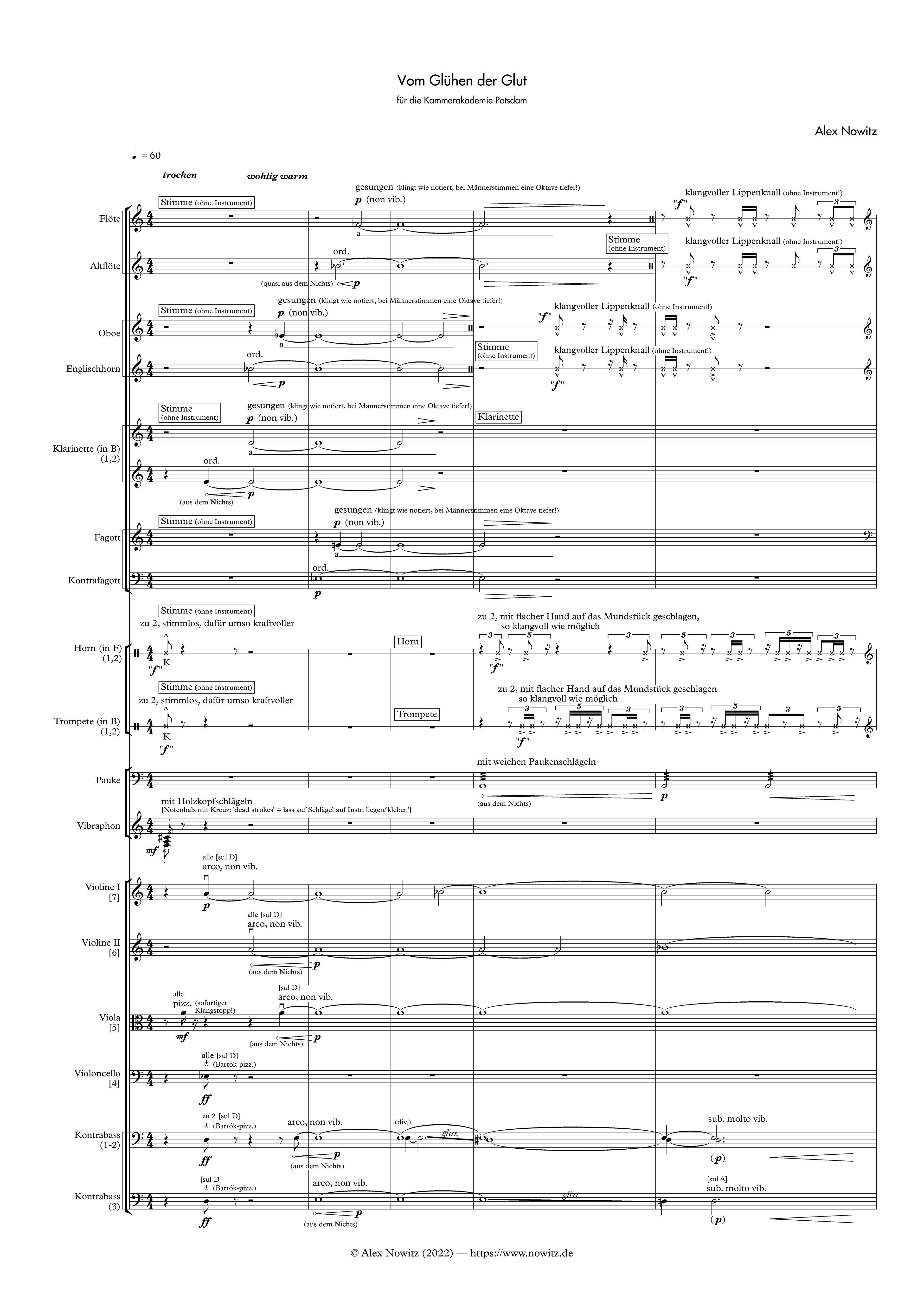 Score of 'Vom Glühen der Glut' for orchestra and smartphones by A.N.