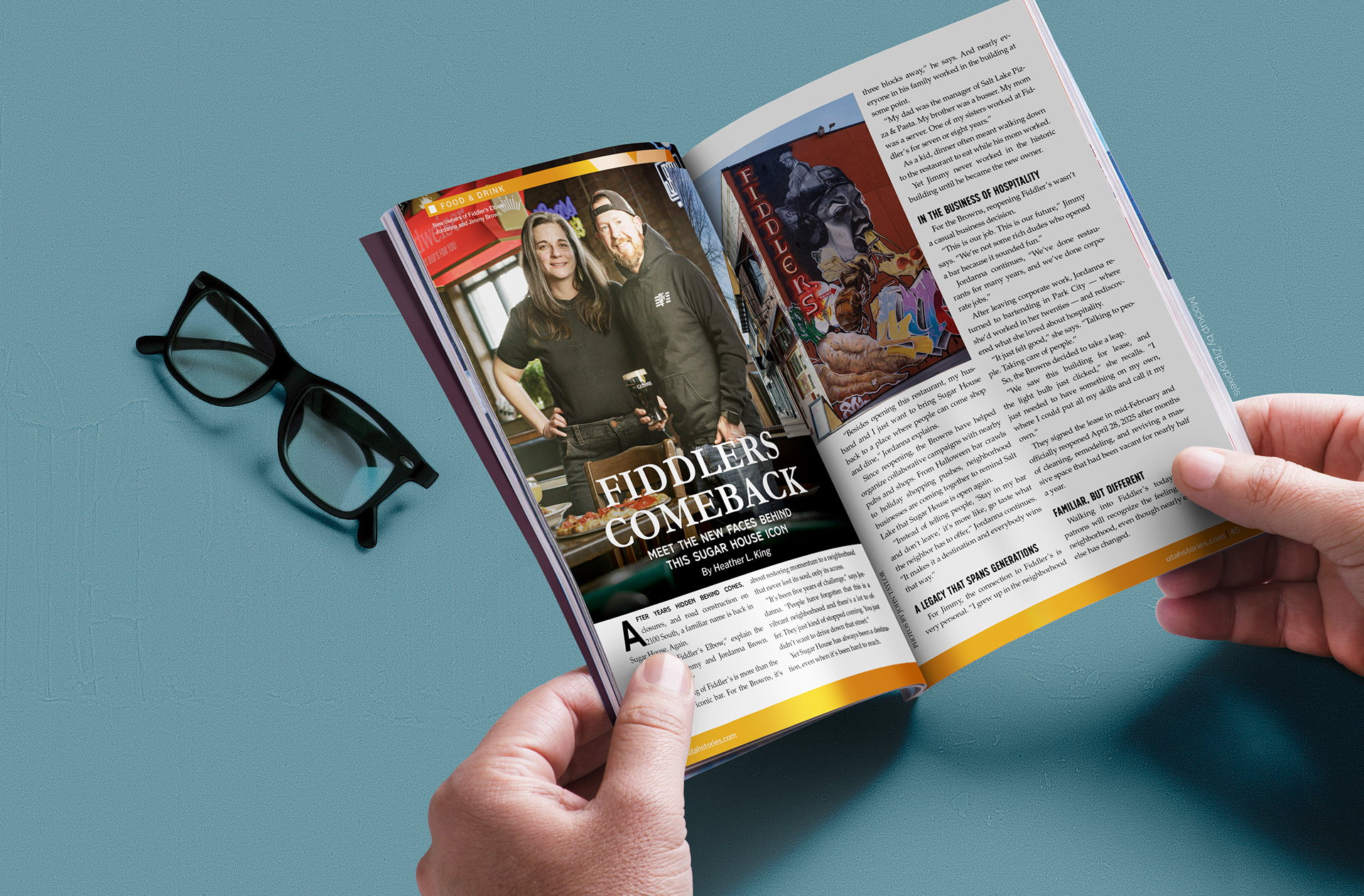 Utah Stories magazine - layout created monthly