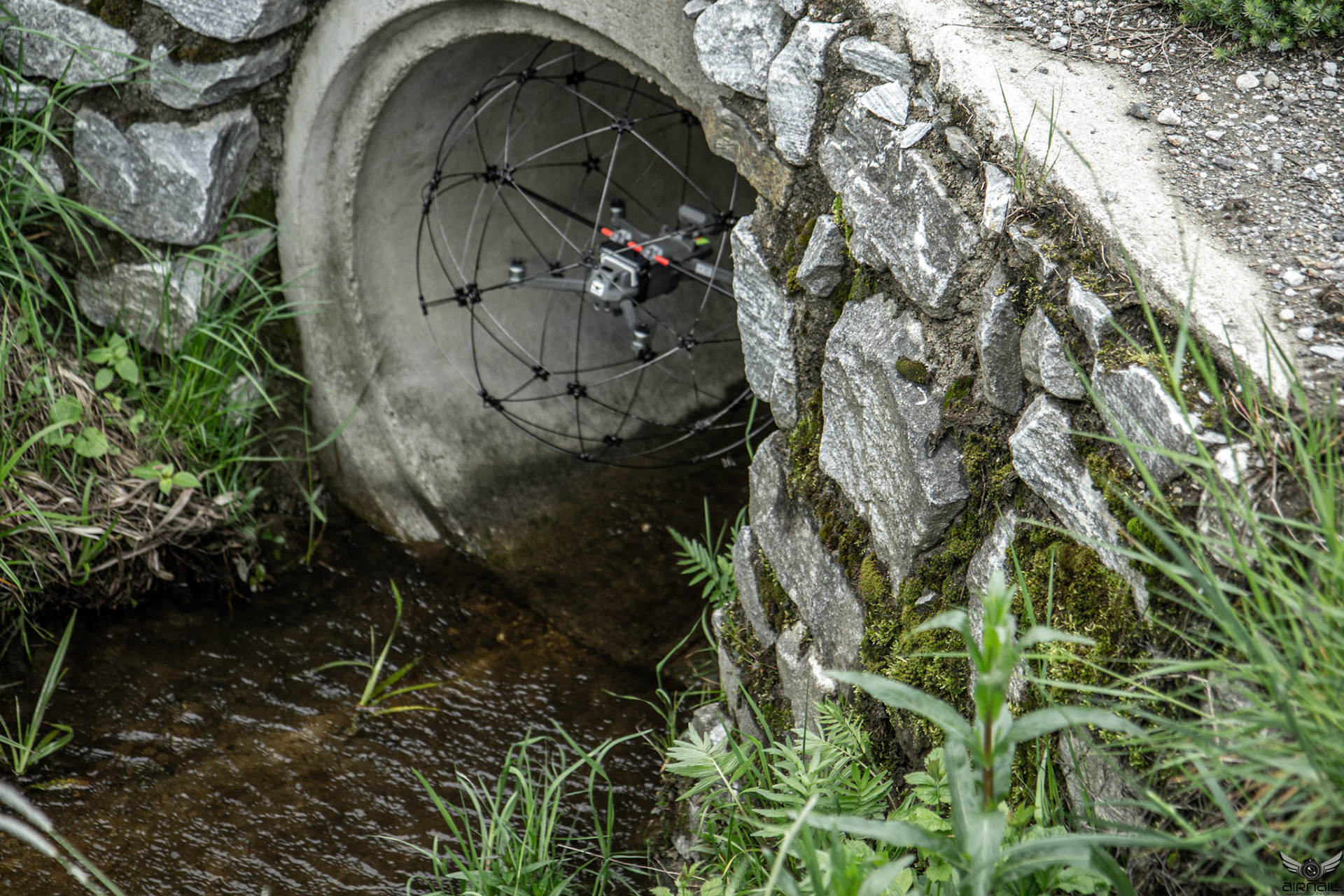 Underground inspection tests with the DroneCage