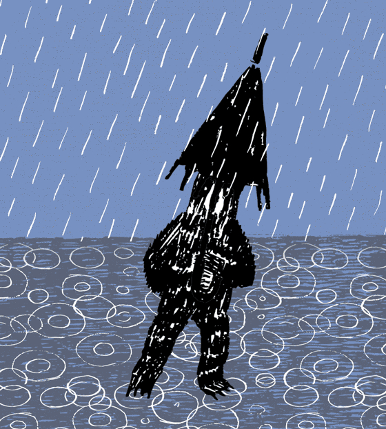 雨とクマ GIFアニメ