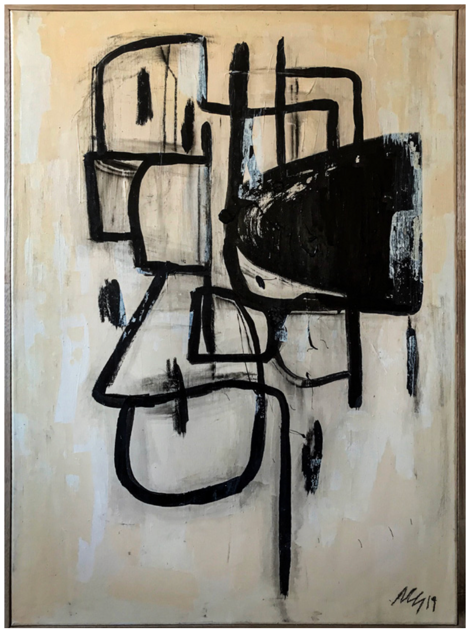 HIGH ALTITUDE THINKING MARCII MAGSON CHARCOAL & ACRYLIC ON CANVAS ARTIST ORIGINAL