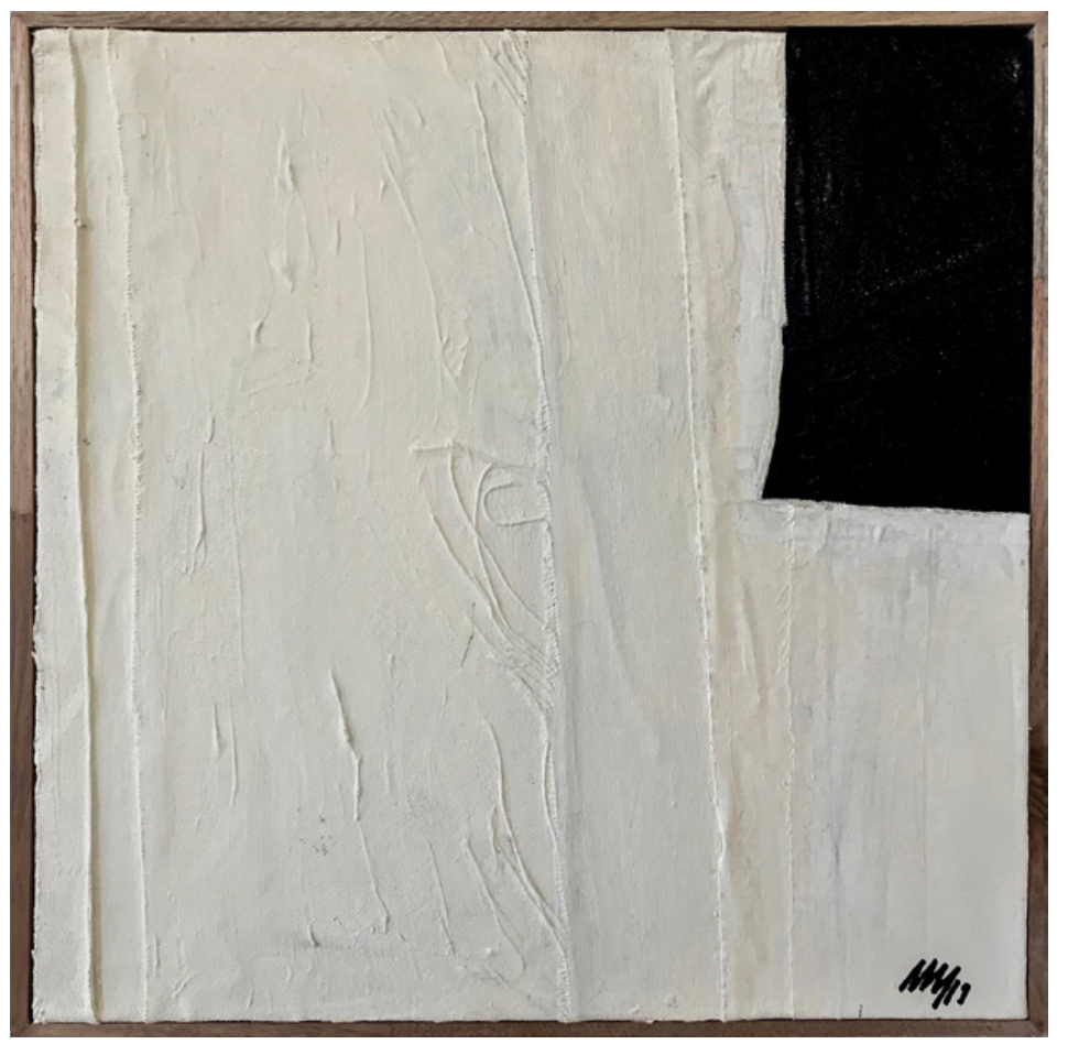 PALLID: MIND THE BLOCK MARCII MAGSON FABRIC & ACRYLIC ON CANVAS ARTIST ORIGINAL
