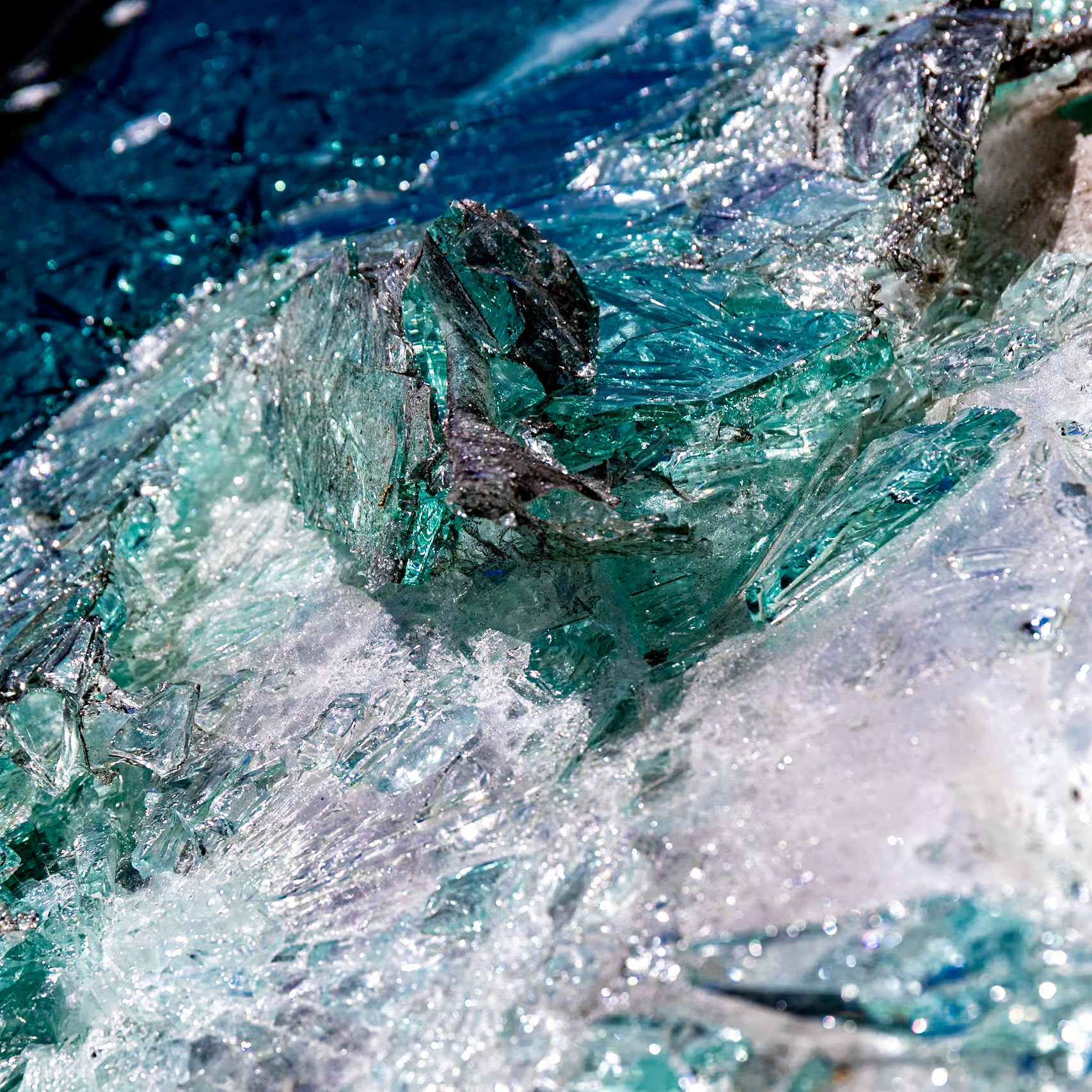 Zertrümmertes Panzerglas