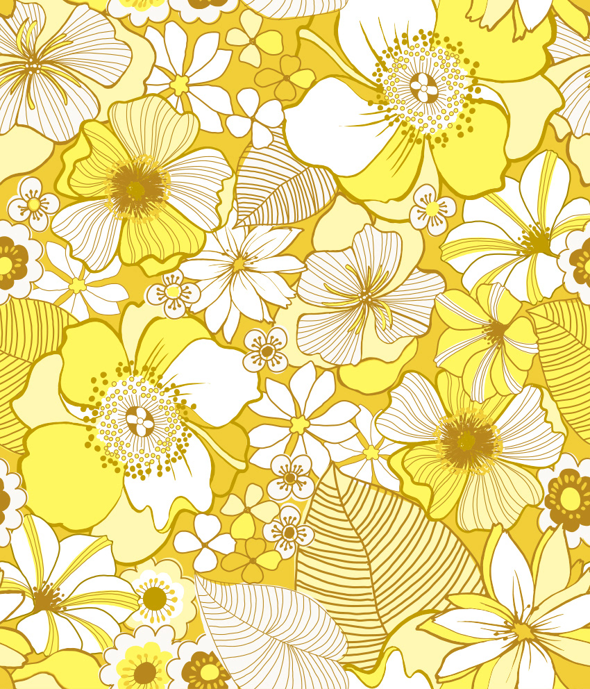 Groovy Floral textile print design