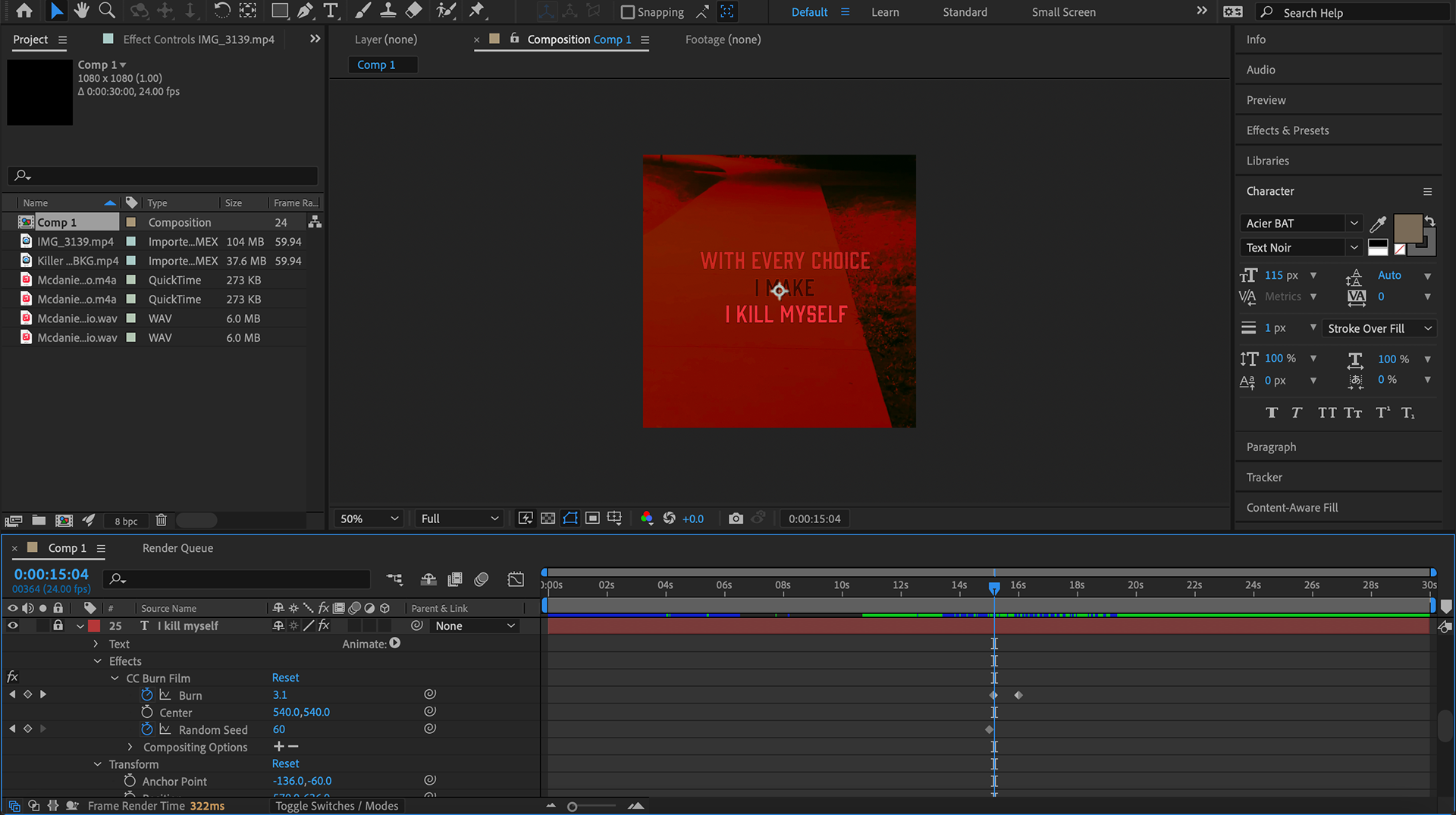 Working in After Effects