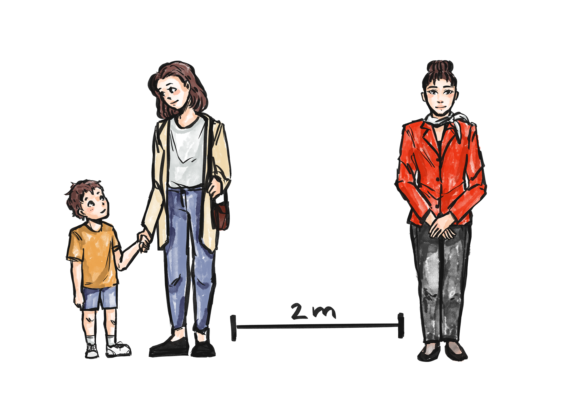 Social Distancing Illustration
