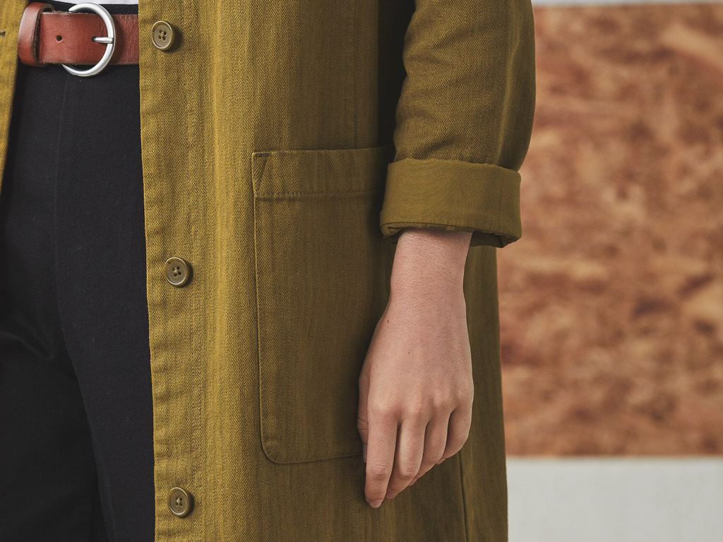 Sea Crest Coat - Linen & Cotton Blend Herringbone