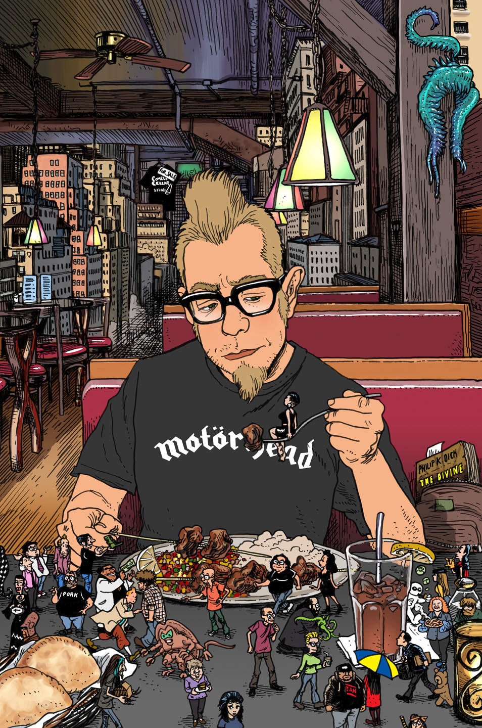 Illustration for Bob Fingerman's Minimum Wage comic.