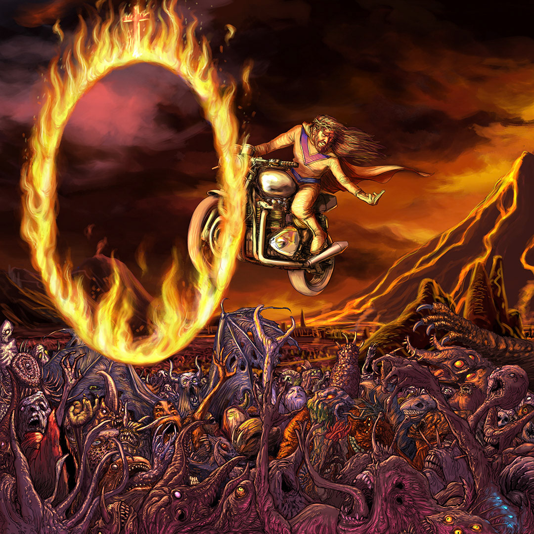 Album cover artwork for the band, Jesus Knevil.