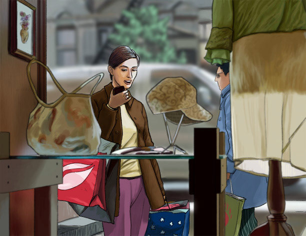 Storyboard for a Droid advertisement.