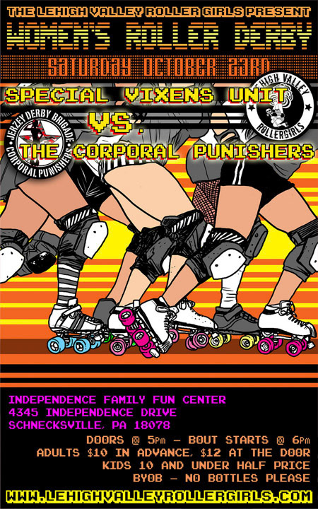 Roller Derby poster created for the Lehigh Valley Roller Girls.